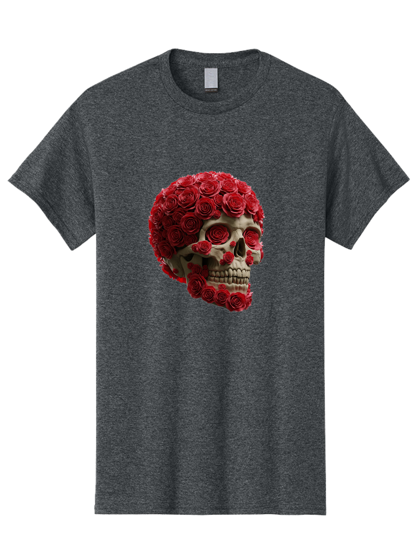 Skull-With-Red-Roses Men'S Graphic Tee, 100% Cotton, Comfortable Casual Summer Wear, Machine Washable, Vintage Camera, Old Camera, Antique Camera, Black Camera, Classic Photography, Photography Equipment, Nostalgic Device, Film Camera, Ban489 6