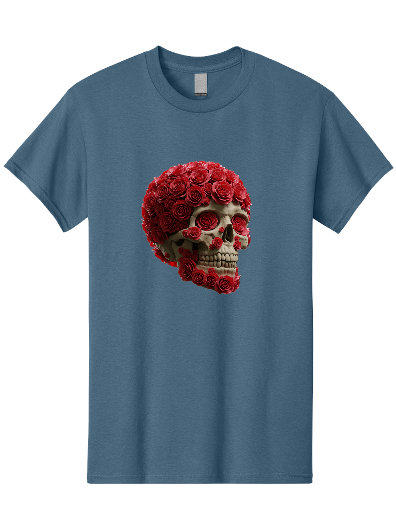 Skull-With-Red-Roses Men'S Graphic Tee, 100% Cotton, Comfortable Casual Summer Wear, Machine Washable, Vintage Camera, Old Camera, Antique Camera, Black Camera, Classic Photography, Photography Equipment, Nostalgic Device, Film Camera, Ban489 8