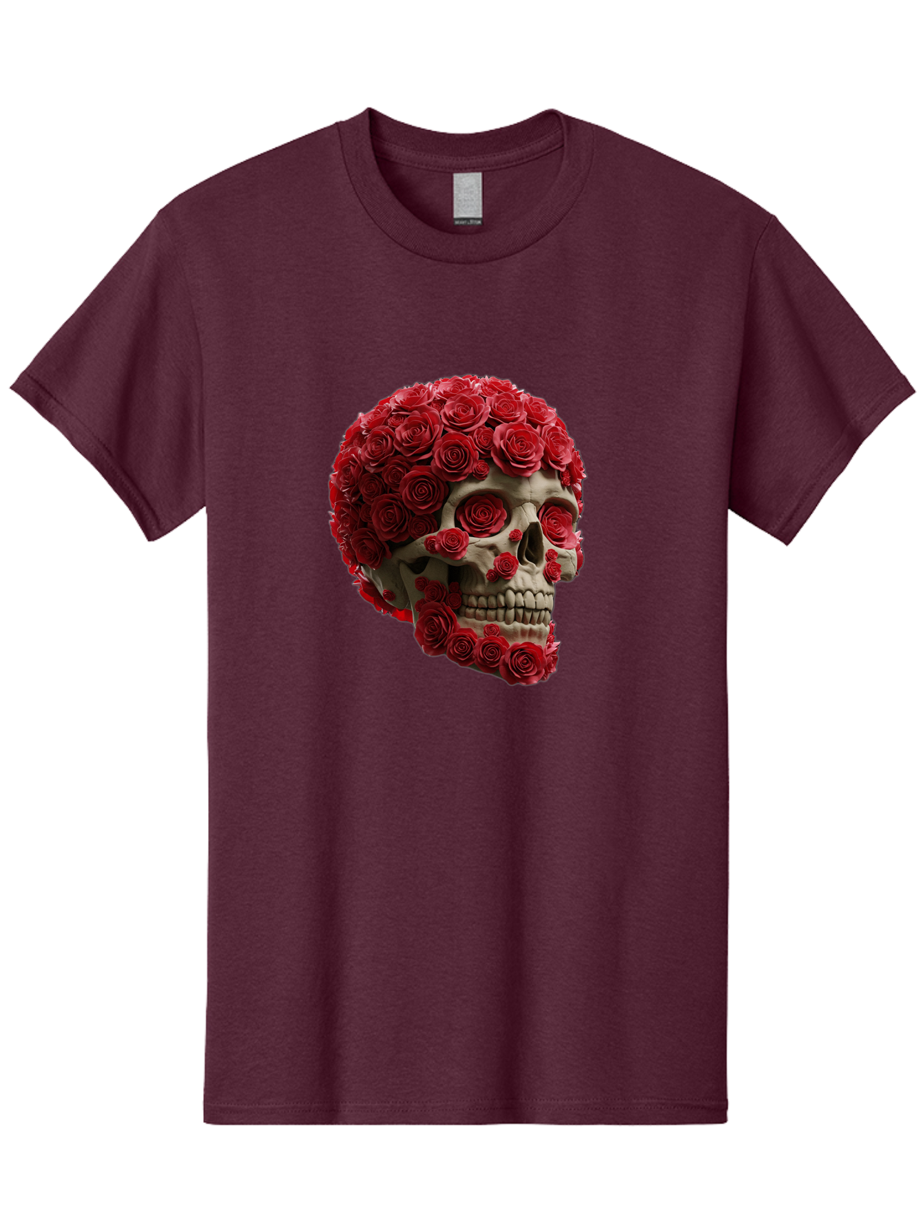 Skull-With-Red-Roses Men'S Graphic Tee, 100% Cotton, Comfortable Casual Summer Wear, Machine Washable, Vintage Camera, Old Camera, Antique Camera, Black Camera, Classic Photography, Photography Equipment, Nostalgic Device, Film Camera, Ban489 7