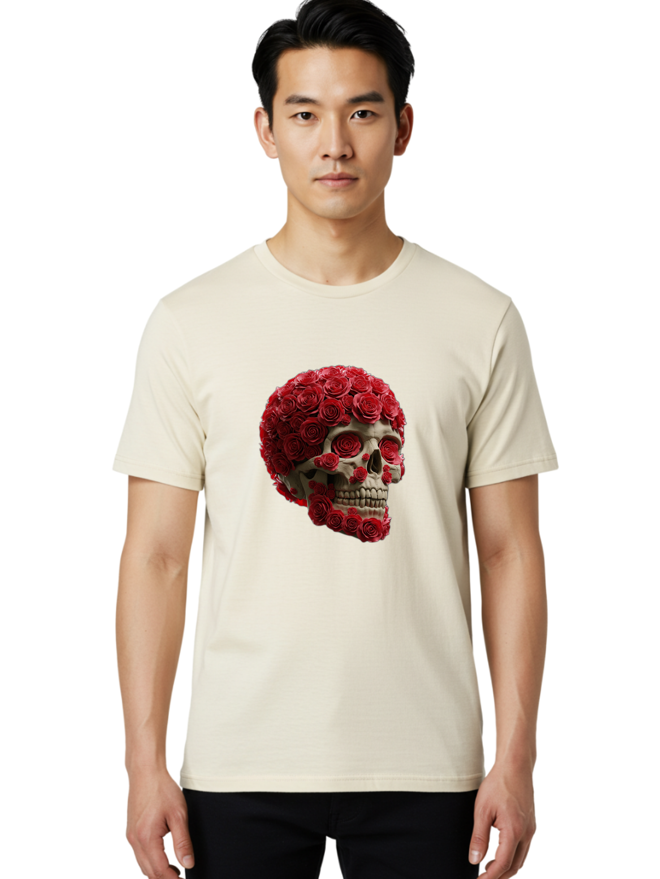 Skull-With-Red-Roses Men'S Graphic Tee, 100% Cotton, Comfortable Casual Summer Wear, Machine Washable, Vintage Camera, Old Camera, Antique Camera, Black Camera, Classic Photography, Photography Equipment, Nostalgic Device, Film Camera, Ban489 29
