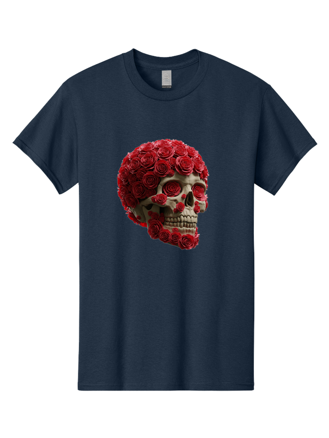 Skull-With-Red-Roses Men'S Graphic Tee, 100% Cotton, Comfortable Casual Summer Wear, Machine Washable, Vintage Camera, Old Camera, Antique Camera, Black Camera, Classic Photography, Photography Equipment, Nostalgic Device, Film Camera, Ban489 9