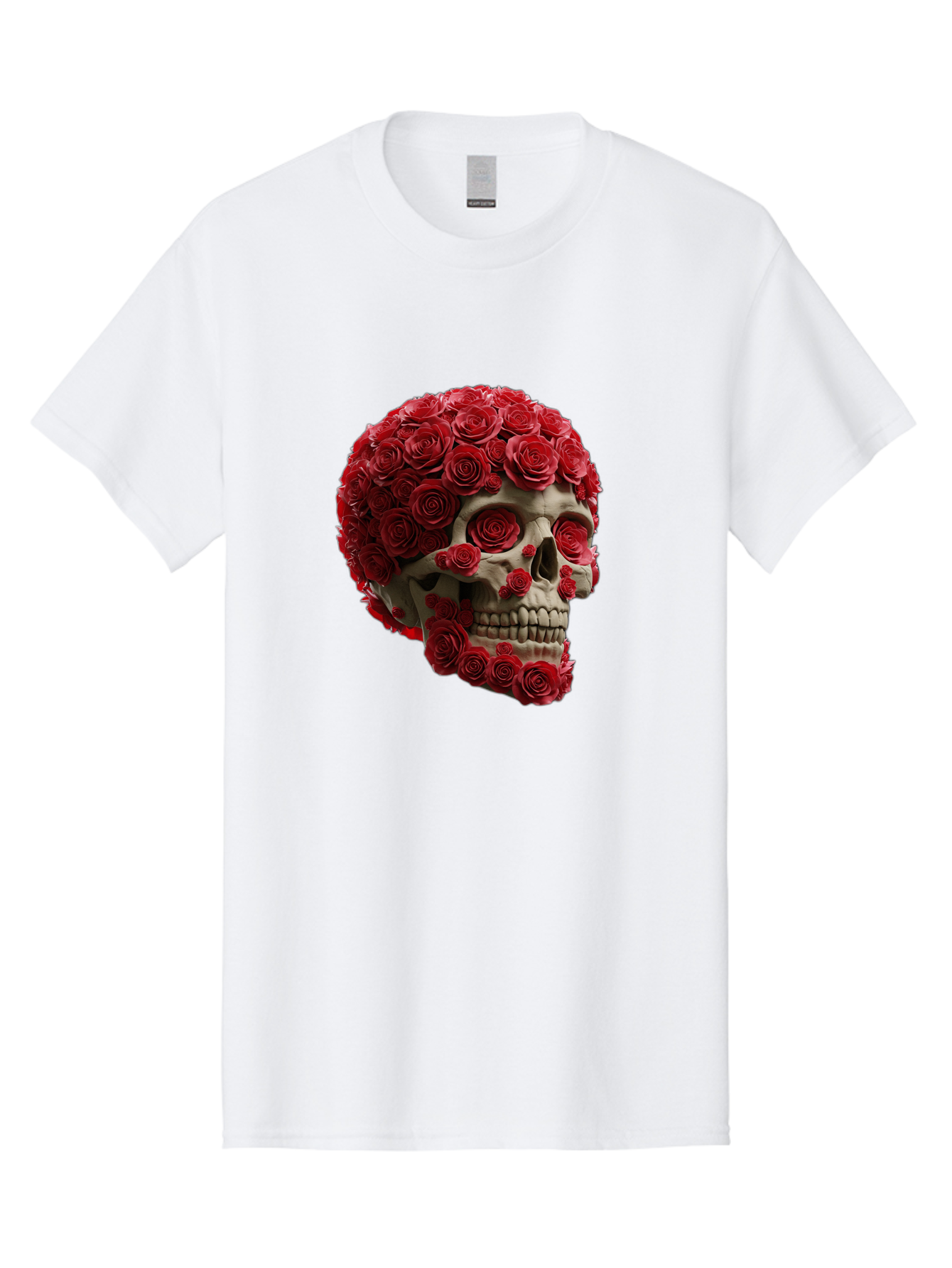 Skull-With-Red-Roses Men'S Graphic Tee, 100% Cotton, Comfortable Casual Summer Wear, Machine Washable, Vintage Camera, Old Camera, Antique Camera, Black Camera, Classic Photography, Photography Equipment, Nostalgic Device, Film Camera, Ban489 3