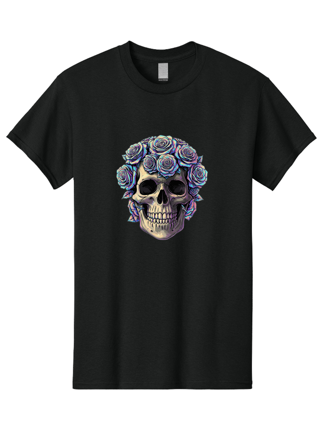 Skull-With-Roses-1 Men'S Graphic Tee, 100% Cotton, Comfortable Casual Summer Wear, Machine Washable, Vintage Camera, Old Camera, Antique Camera, Black Camera, Classic Photography, Photography Equipment, Nostalgic Device, Film Camera, Ban490 4