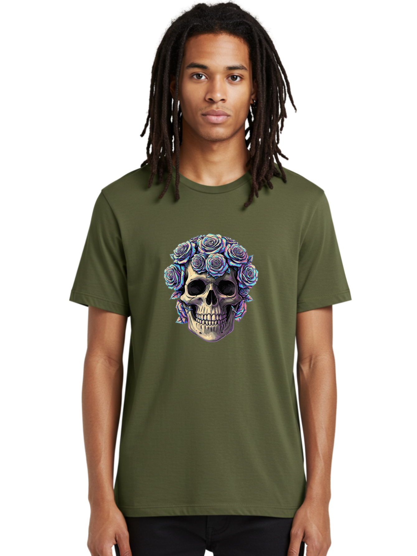 Skull-With-Roses-1 Men'S Graphic Tee, 100% Cotton, Comfortable Casual Summer Wear, Machine Washable, Vintage Camera, Old Camera, Antique Camera, Black Camera, Classic Photography, Photography Equipment, Nostalgic Device, Film Camera, Ban490 22