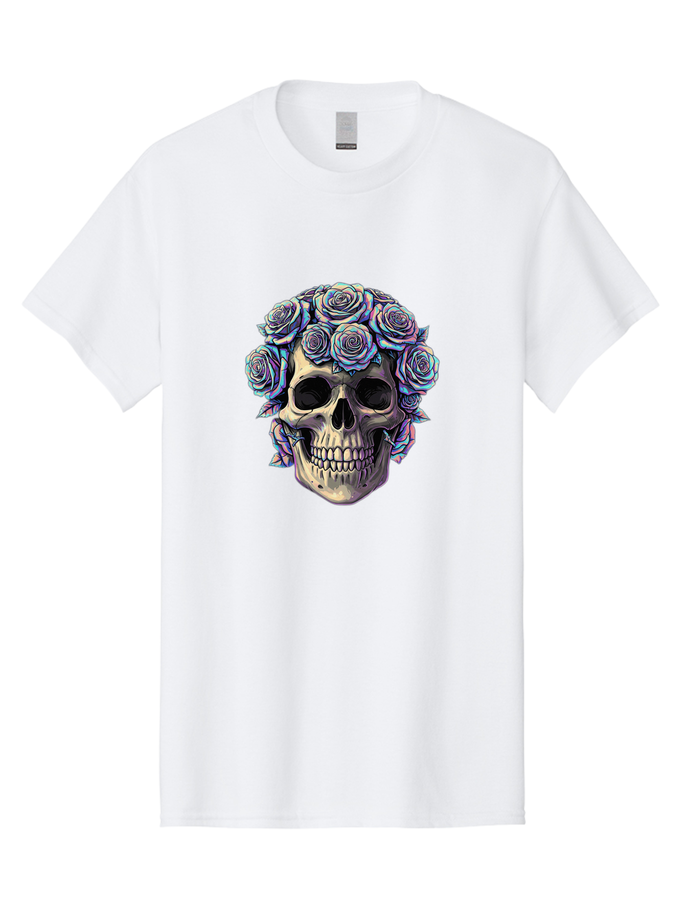 Skull-With-Roses-1 Men'S Graphic Tee, 100% Cotton, Comfortable Casual Summer Wear, Machine Washable, Vintage Camera, Old Camera, Antique Camera, Black Camera, Classic Photography, Photography Equipment, Nostalgic Device, Film Camera, Ban490 5