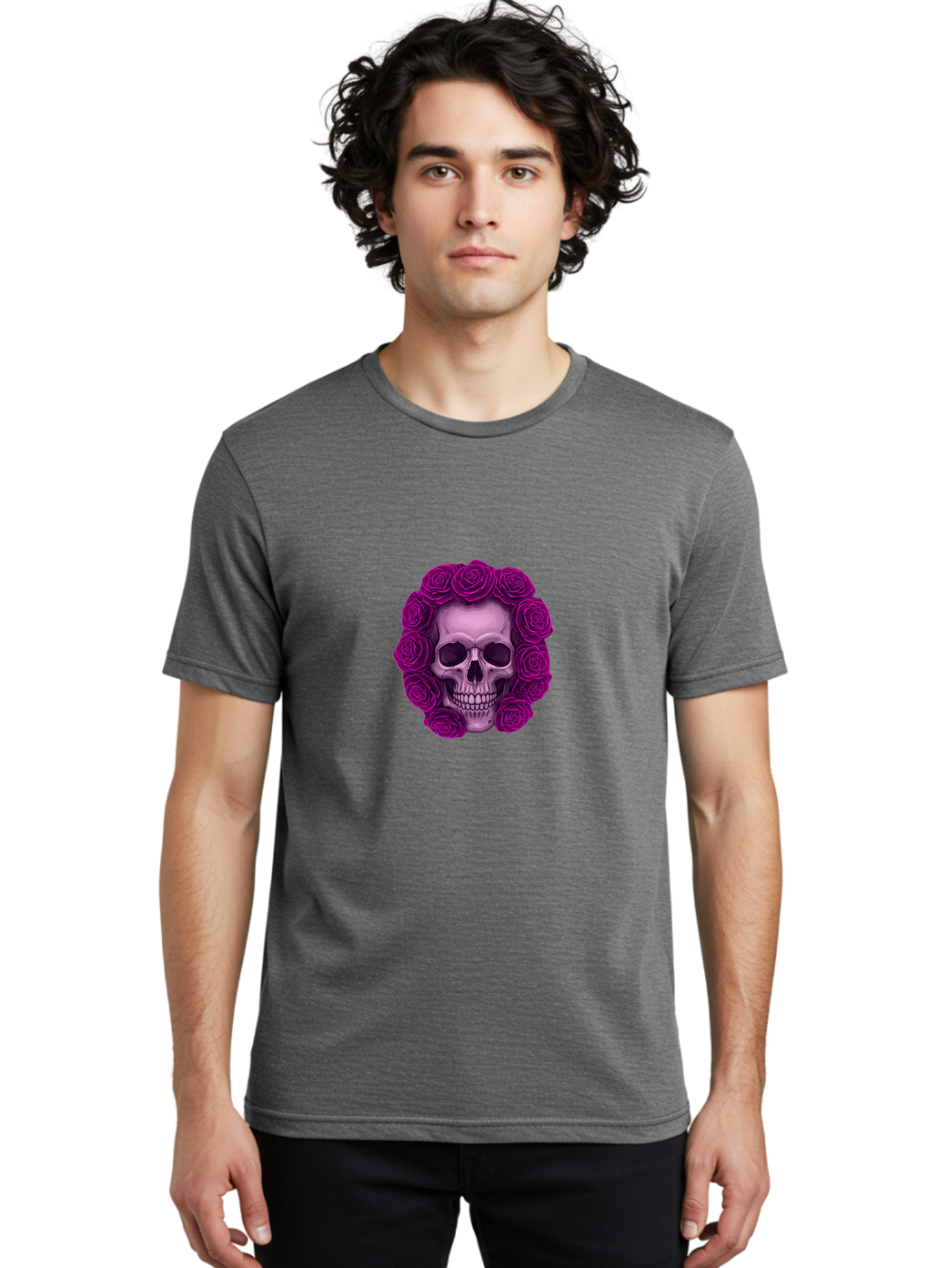 Skull-With-Roses-2 Men'S Graphic Tee, 100% Cotton, Comfortable Casual Summer Wear, Machine Washable, Vintage Camera, Old Camera, Antique Camera, Black Camera, Classic Photography, Photography Equipment, Nostalgic Device, Film Camera, Ban491 17