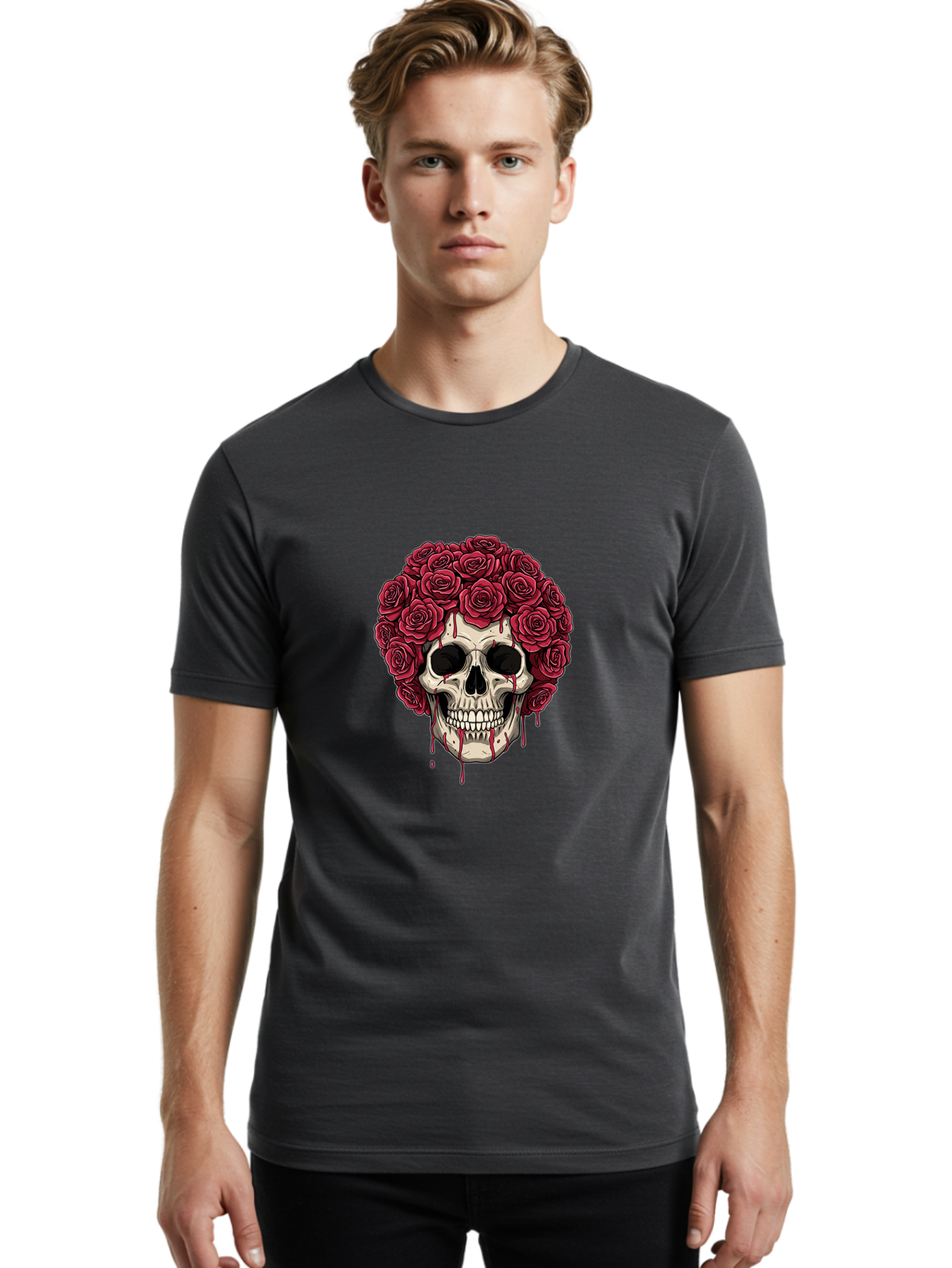 Skull-With-Roses-3 Men'S Graphic Tee, 100% Cotton, Comfortable Casual Summer Wear, Machine Washable, Vintage Camera, Old Camera, Antique Camera, Black Camera, Classic Photography, Photography Equipment, Nostalgic Device, Film Camera, Ban492 18