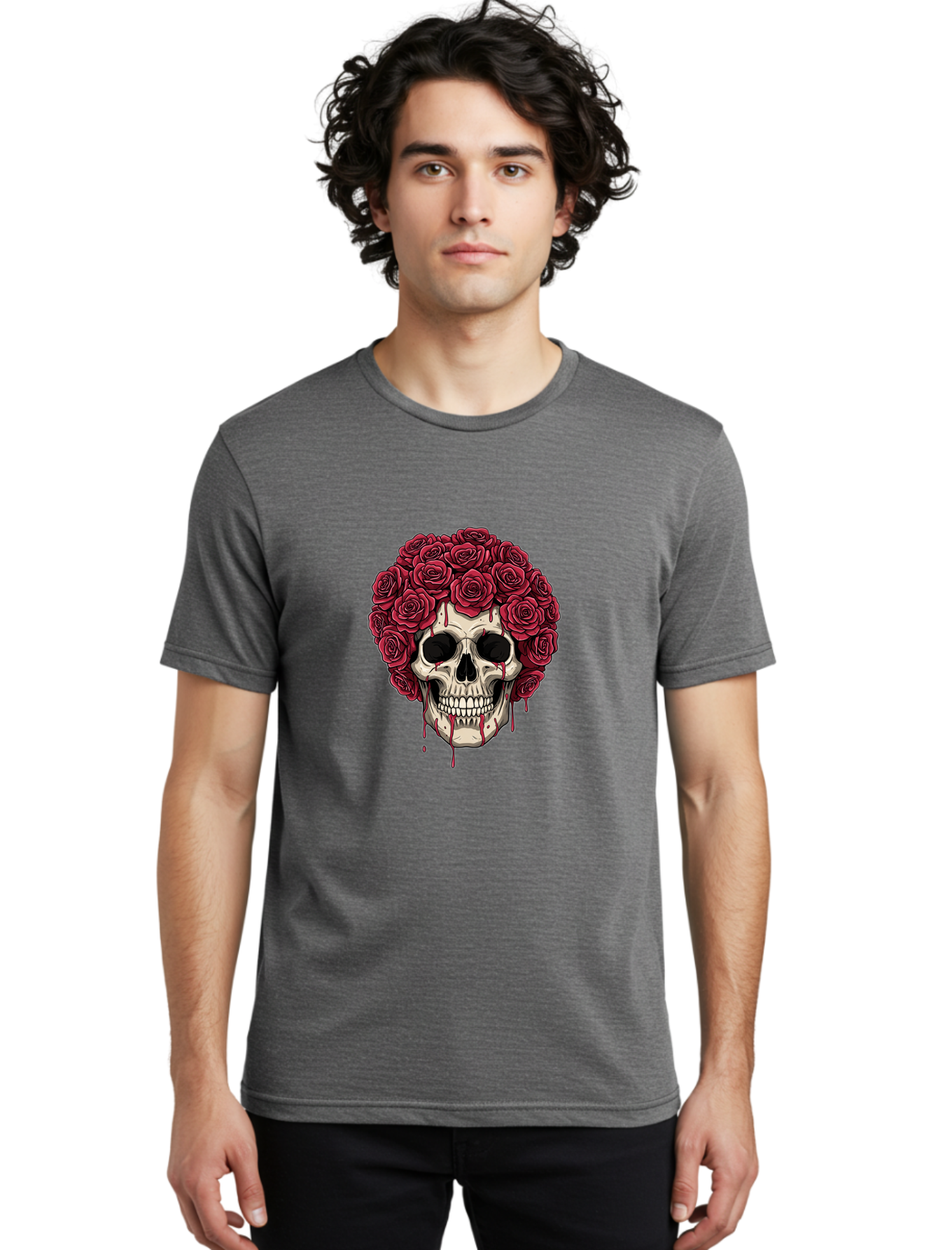 Skull-With-Roses-3 Men'S Graphic Tee, 100% Cotton, Comfortable Casual Summer Wear, Machine Washable, Vintage Camera, Old Camera, Antique Camera, Black Camera, Classic Photography, Photography Equipment, Nostalgic Device, Film Camera, Ban492 25
