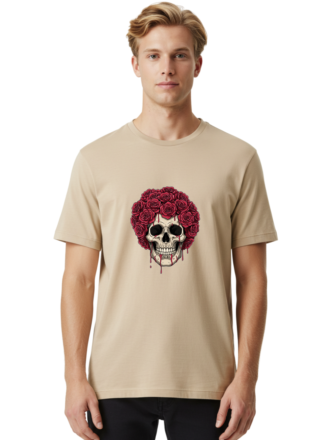 Skull-With-Roses-3 Men'S Graphic Tee, 100% Cotton, Comfortable Casual Summer Wear, Machine Washable, Vintage Camera, Old Camera, Antique Camera, Black Camera, Classic Photography, Photography Equipment, Nostalgic Device, Film Camera, Ban492 26