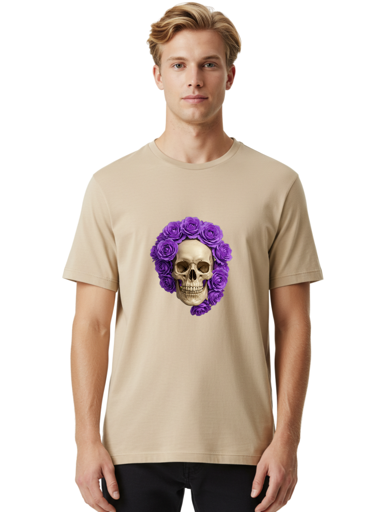 Skull-With-Roses Men'S Graphic Tee, 100% Cotton, Comfortable Casual Summer Wear, Machine Washable, Vintage Camera, Old Camera, Antique Camera, Black Camera, Classic Photography, Photography Equipment, Nostalgic Device, Film Camera, Camera Art Ban496 30