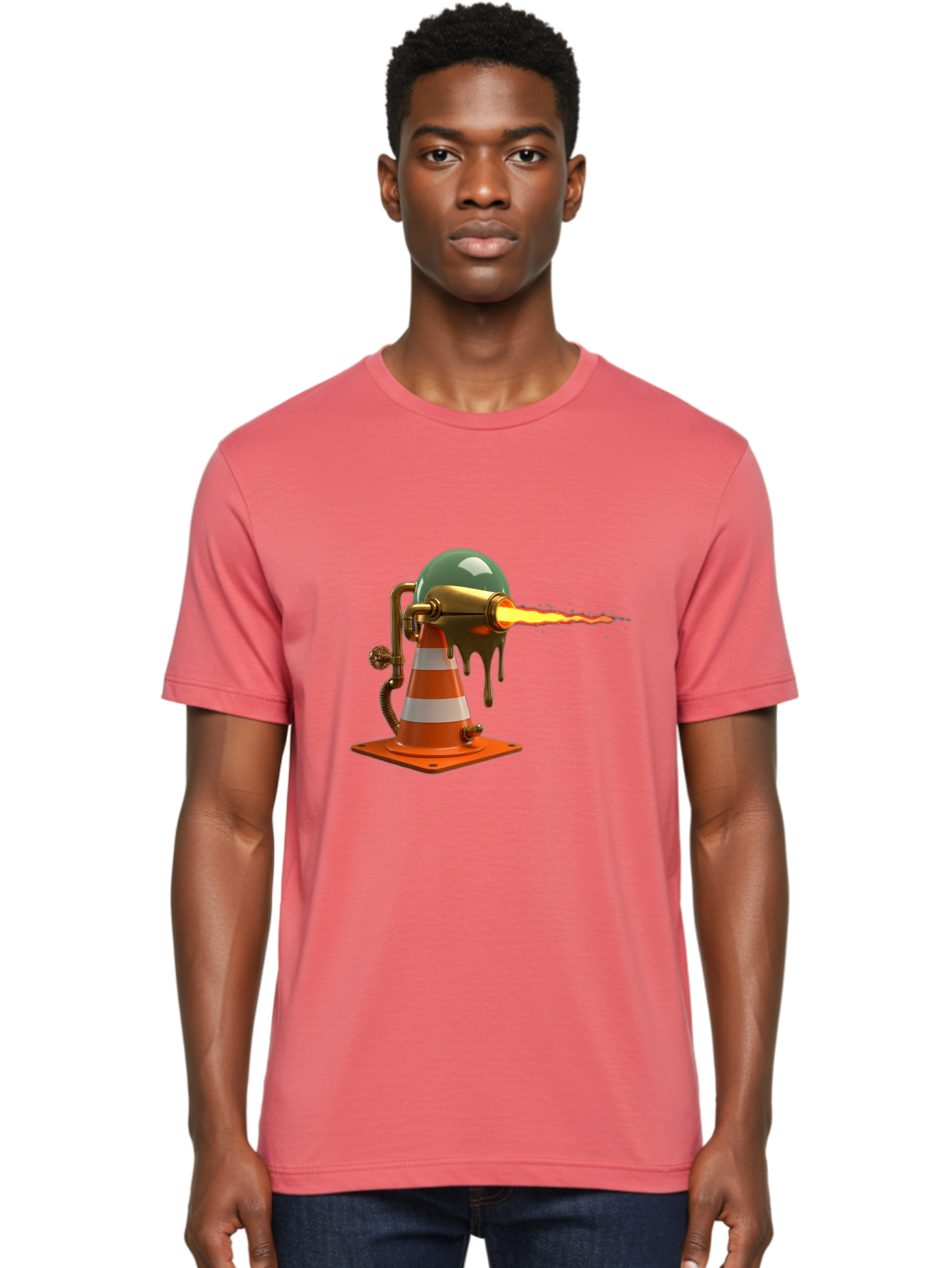 Traffic-Cone-Flamethrower Men'S Graphic Tee, 100% Cotton, Comfortable Casual Summer Wear, Machine Washable, Vintage Camera, Old Camera, Antique Camera, Black Camera, Classic Photography, Photography Equipment, Nostalgic Device, Film Camera, Ban840 25