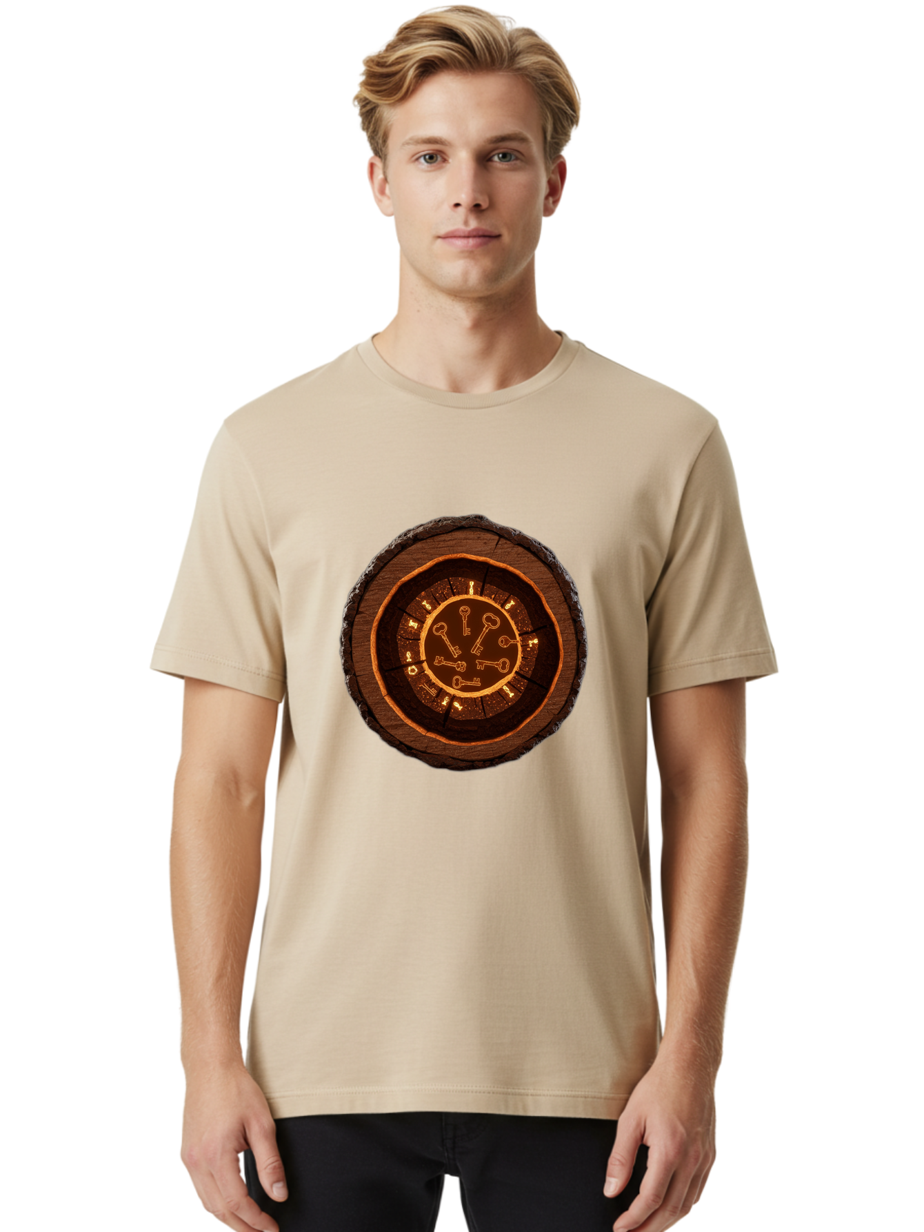 Tree-Stump-Clock Men'S Graphic Tee, 100% Cotton, Comfortable Casual Summer Wear, Machine Washable, Vintage Camera, Old Camera, Antique Camera, Black Camera, Classic Photography, Photography Equipment, Nostalgic Device, Film Camera, Camera Art Ban855 23