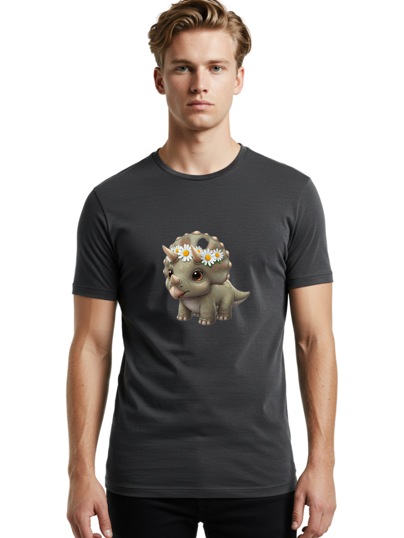 Triceratops-With-Daisies Men'S Graphic Tee, 100% Cotton, Comfortable Casual Summer Wear, Machine Washable, Vintage Camera, Old Camera, Antique Camera, Black Camera, Classic Photography, Photography Equipment, Nostalgic Device, Film Camera, Ban861 27