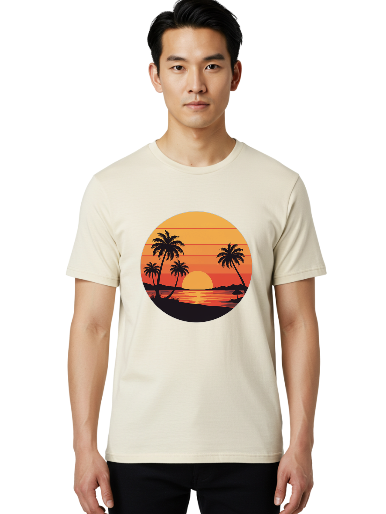 Tropical-Sunset Men'S Graphic Tee, 100% Cotton, Comfortable Casual Summer Wear, Machine Washable, Vintage Camera, Old Camera, Antique Camera, Black Camera, Classic Photography, Photography Equipment, Nostalgic Device, Film Camera, Camera Art Ban862 26
