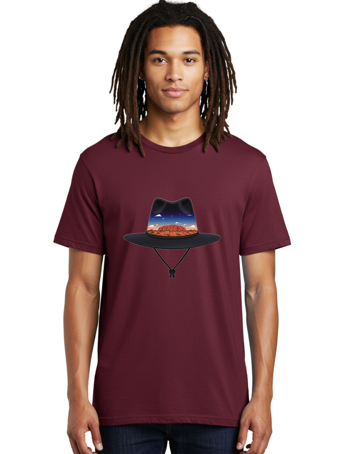 Uluru-Sunset-Hat Men'S Graphic Tee, 100% Cotton, Comfortable Casual Summer Wear, Machine Washable, Vintage Camera, Old Camera, Antique Camera, Black Camera, Classic Photography, Photography Equipment, Nostalgic Device, Film Camera, Camera Art Ban886 17