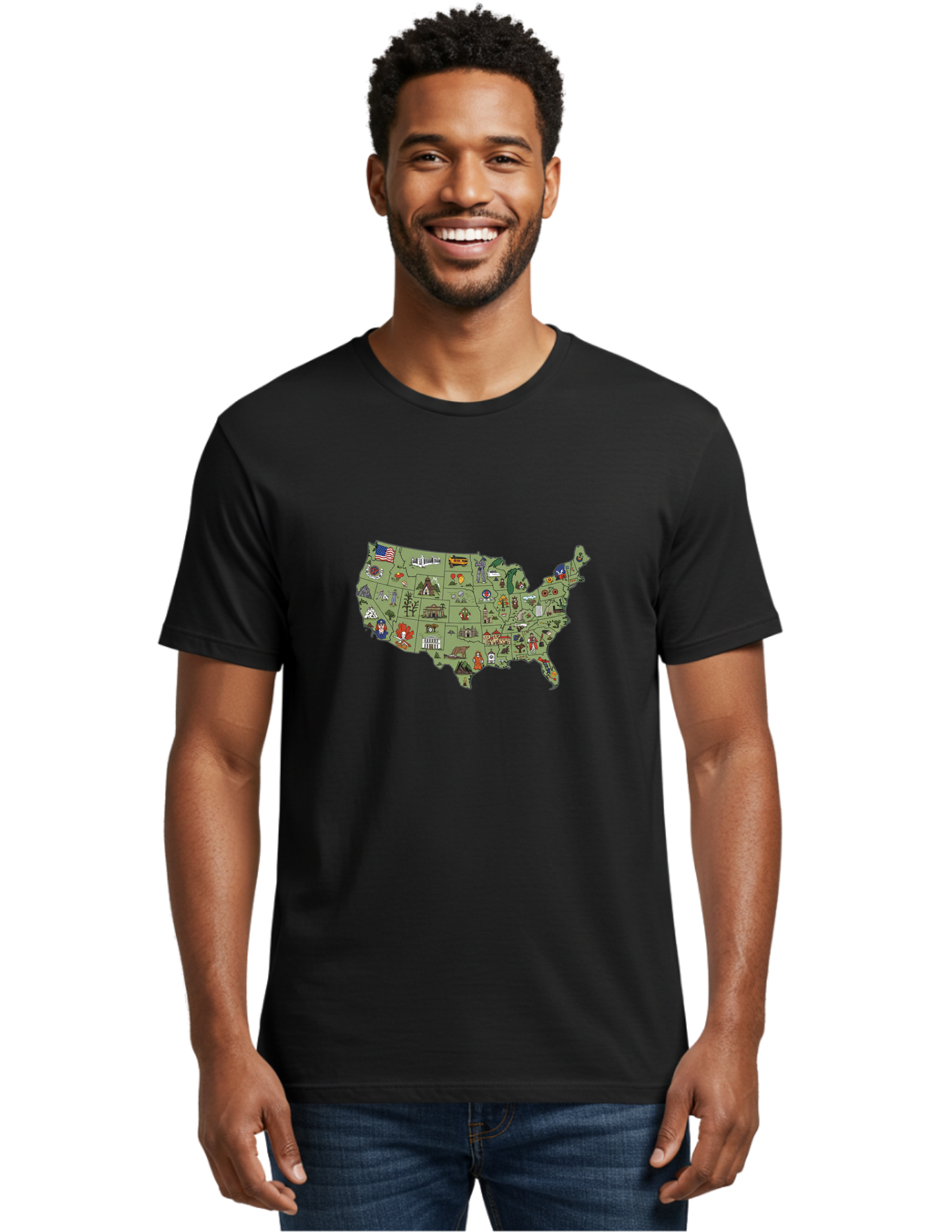Usa-Map-Icons Men'S Graphic Tee, 100% Cotton, Comfortable Casual Summer Wear, Machine Washable, Vintage Camera, Old Camera, Antique Camera, Black Camera, Classic Photography, Photography Equipment, Nostalgic Device, Film Camera, Camera Art Ban892 23