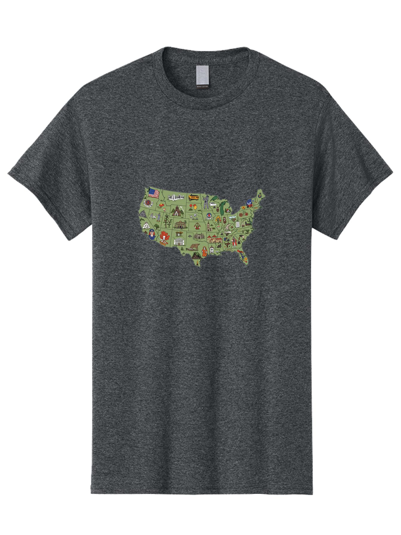 Usa-Map-Icons Men'S Graphic Tee, 100% Cotton, Comfortable Casual Summer Wear, Machine Washable, Vintage Camera, Old Camera, Antique Camera, Black Camera, Classic Photography, Photography Equipment, Nostalgic Device, Film Camera, Camera Art Ban892 7