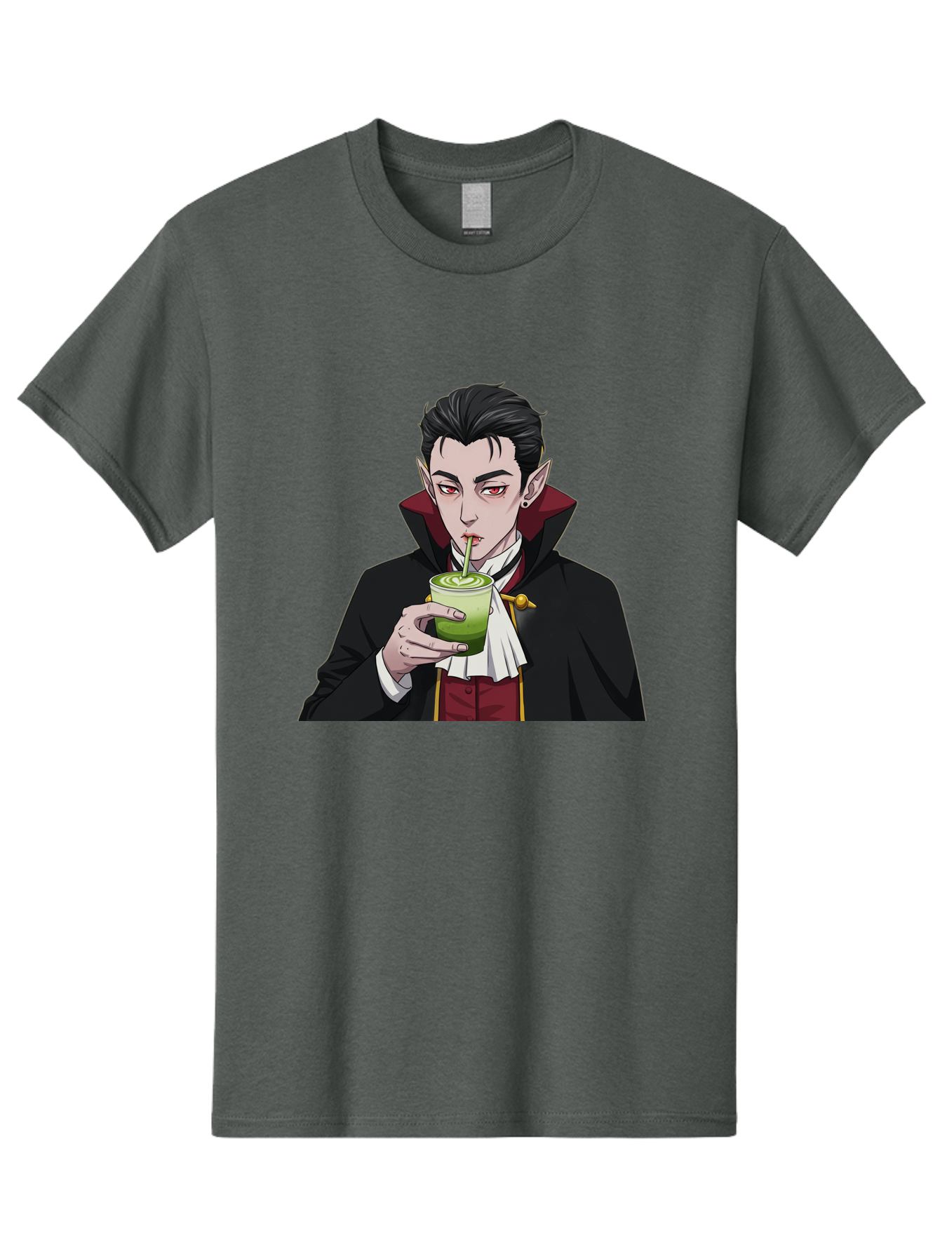Vampire-Drinking-Matcha-1 Men'S Graphic Tee, 100% Cotton, Comfortable Casual Summer Wear, Machine Washable, Vintage Camera, Old Camera, Antique Camera, Black Camera, Classic Photography, Photography Equipment, Nostalgic Device, Film Camera, Ban895 10