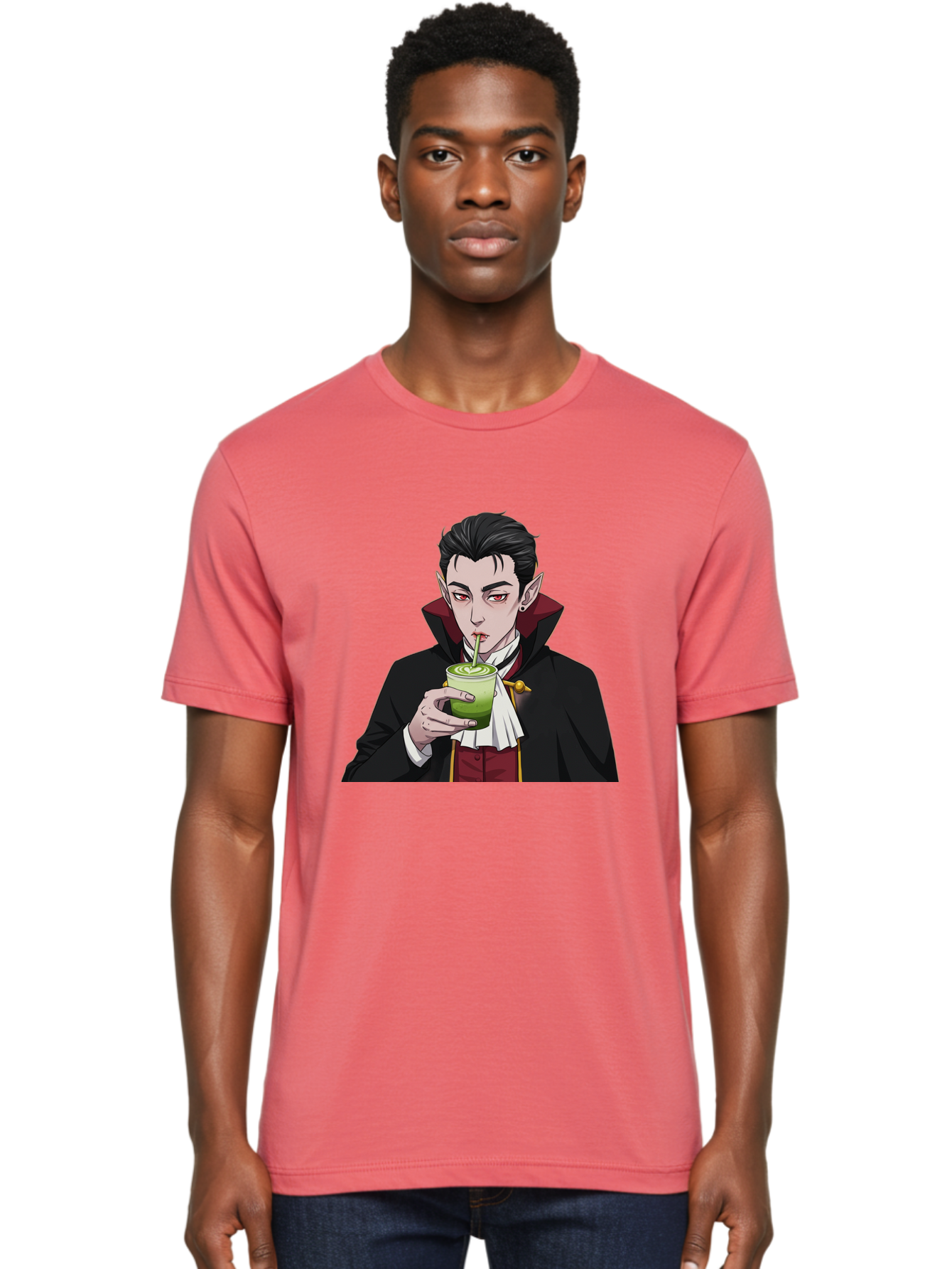 Vampire-Drinking-Matcha-1 Men'S Graphic Tee, 100% Cotton, Comfortable Casual Summer Wear, Machine Washable, Vintage Camera, Old Camera, Antique Camera, Black Camera, Classic Photography, Photography Equipment, Nostalgic Device, Film Camera, Ban895 18