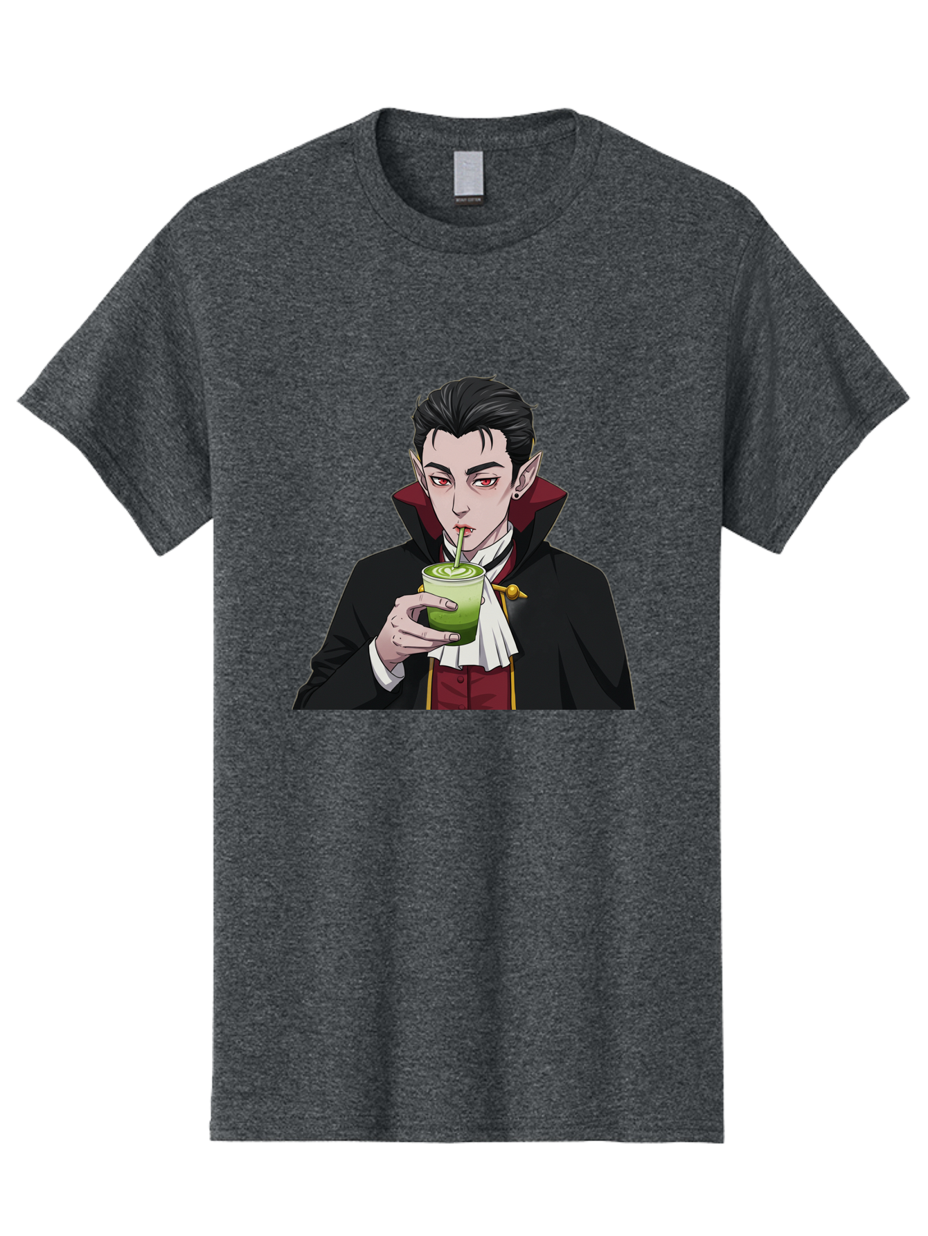 Vampire-Drinking-Matcha-1 Men'S Graphic Tee, 100% Cotton, Comfortable Casual Summer Wear, Machine Washable, Vintage Camera, Old Camera, Antique Camera, Black Camera, Classic Photography, Photography Equipment, Nostalgic Device, Film Camera, Ban895 4