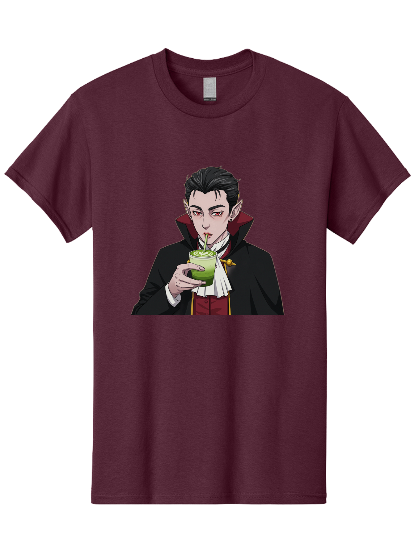 Vampire-Drinking-Matcha-1 Men'S Graphic Tee, 100% Cotton, Comfortable Casual Summer Wear, Machine Washable, Vintage Camera, Old Camera, Antique Camera, Black Camera, Classic Photography, Photography Equipment, Nostalgic Device, Film Camera, Ban895 9