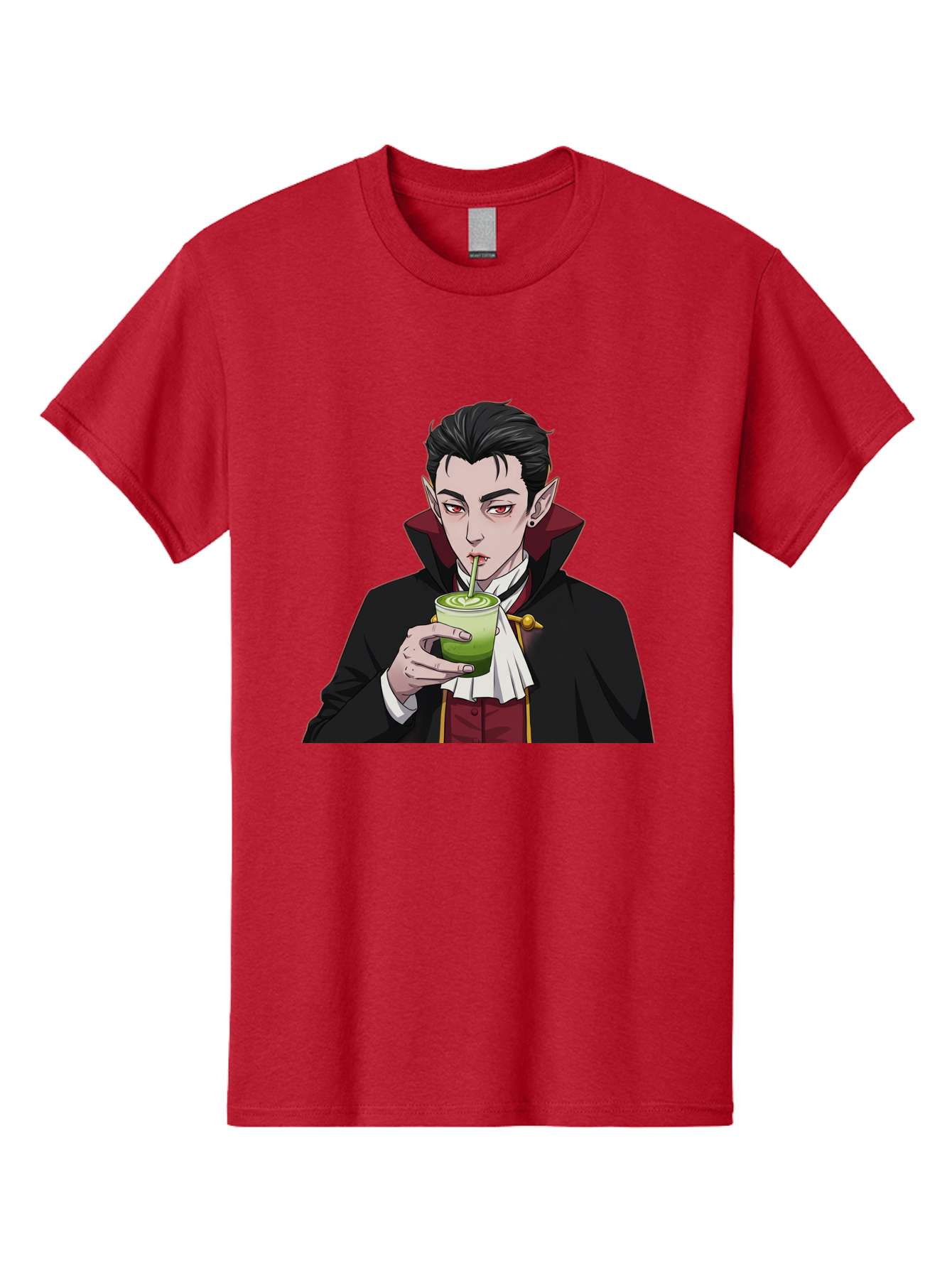 Vampire-Drinking-Matcha-1 Men'S Graphic Tee, 100% Cotton, Comfortable Casual Summer Wear, Machine Washable, Vintage Camera, Old Camera, Antique Camera, Black Camera, Classic Photography, Photography Equipment, Nostalgic Device, Film Camera, Ban895 7