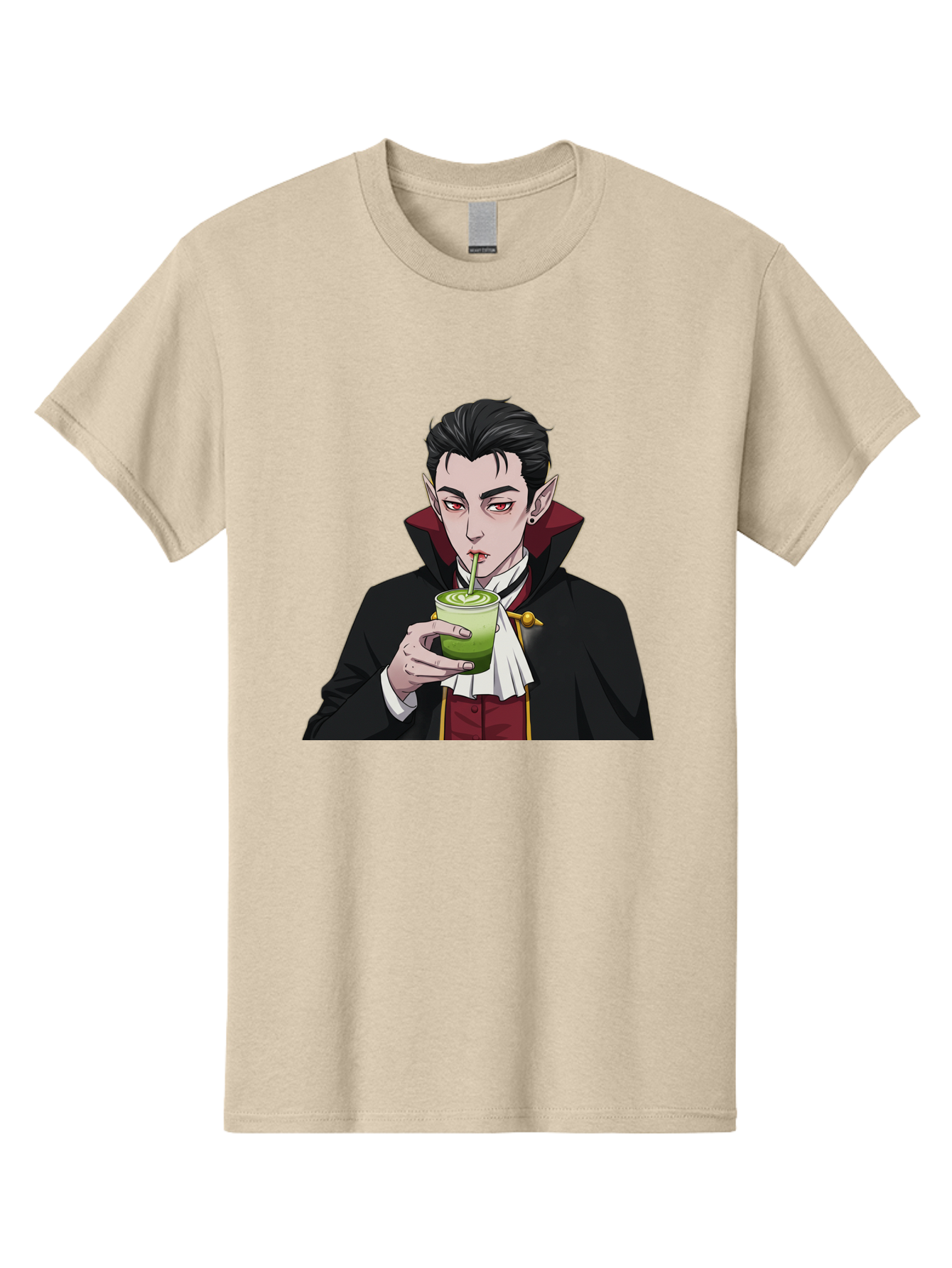 Vampire-Drinking-Matcha-1 Men'S Graphic Tee, 100% Cotton, Comfortable Casual Summer Wear, Machine Washable, Vintage Camera, Old Camera, Antique Camera, Black Camera, Classic Photography, Photography Equipment, Nostalgic Device, Film Camera, Ban895 14