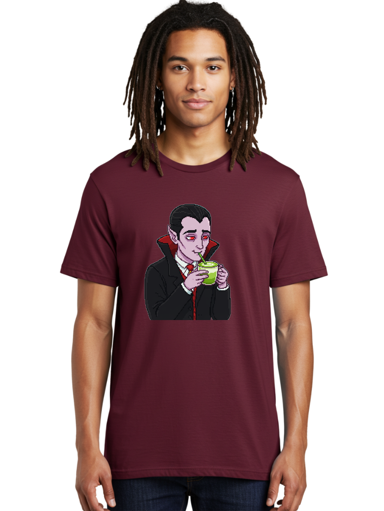 Vampire-Drinking-Matcha-2 Men'S Graphic Tee, 100% Cotton, Comfortable Casual Summer Wear, Machine Washable, Vintage Camera, Old Camera, Antique Camera, Black Camera, Classic Photography, Photography Equipment, Nostalgic Device, Film Camera, Ban896 25