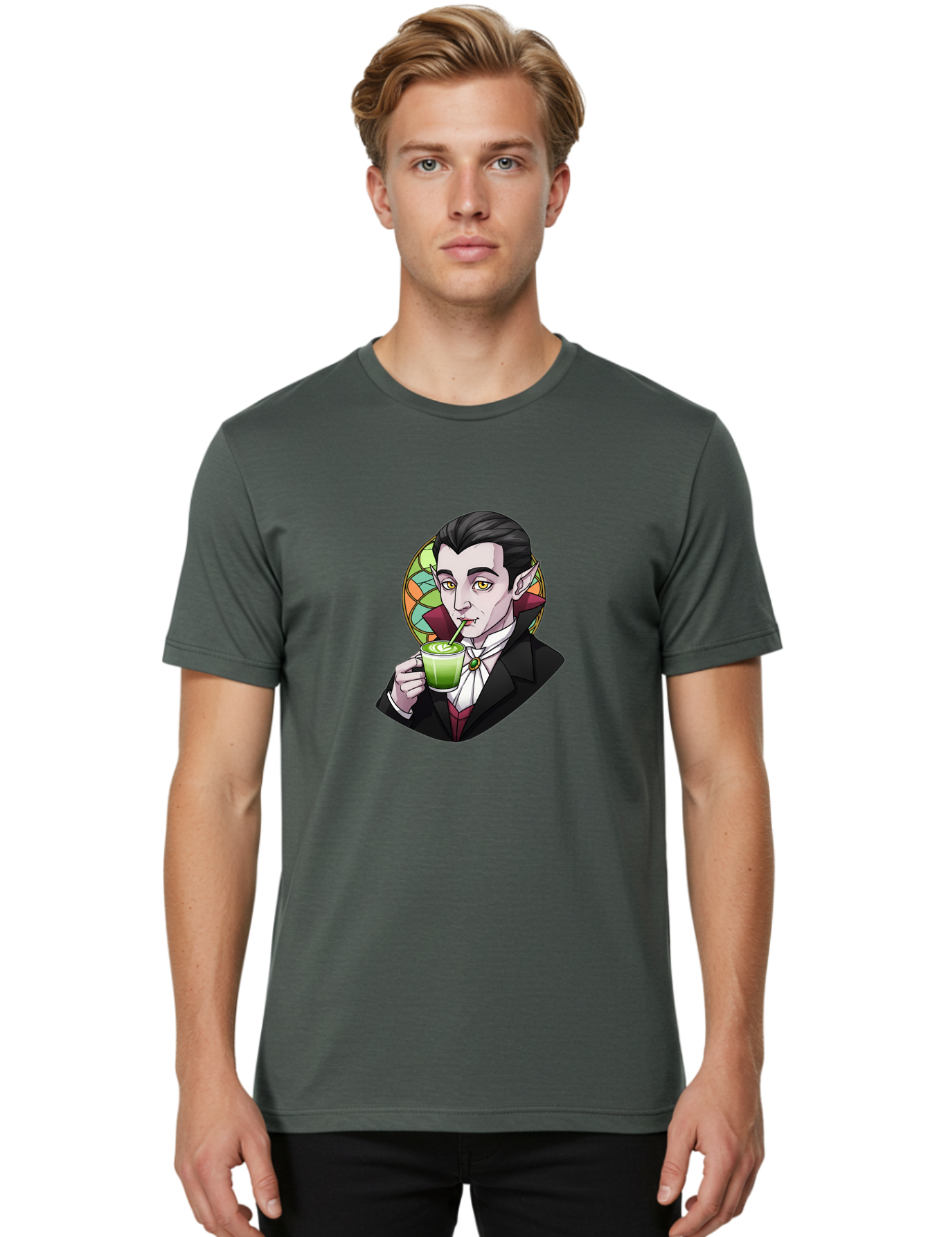 Vampire-Drinking-Matcha-3 Men'S Graphic Tee, 100% Cotton, Comfortable Casual Summer Wear, Machine Washable, Vintage Camera, Old Camera, Antique Camera, Black Camera, Classic Photography, Photography Equipment, Nostalgic Device, Film Camera, Ban897 25