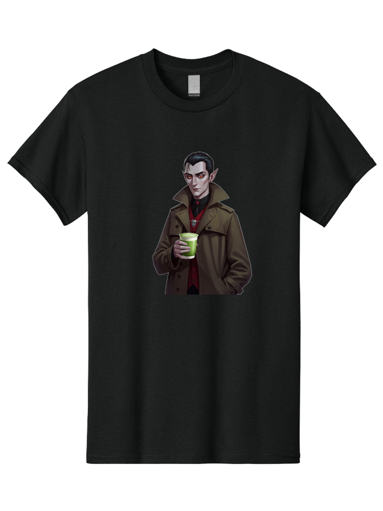 Vampire-Drinking-Matcha-4 Men'S Graphic Tee, 100% Cotton, Comfortable Casual Summer Wear, Machine Washable, Vintage Camera, Old Camera, Antique Camera, Black Camera, Classic Photography, Photography Equipment, Nostalgic Device, Film Camera, Ban898 10