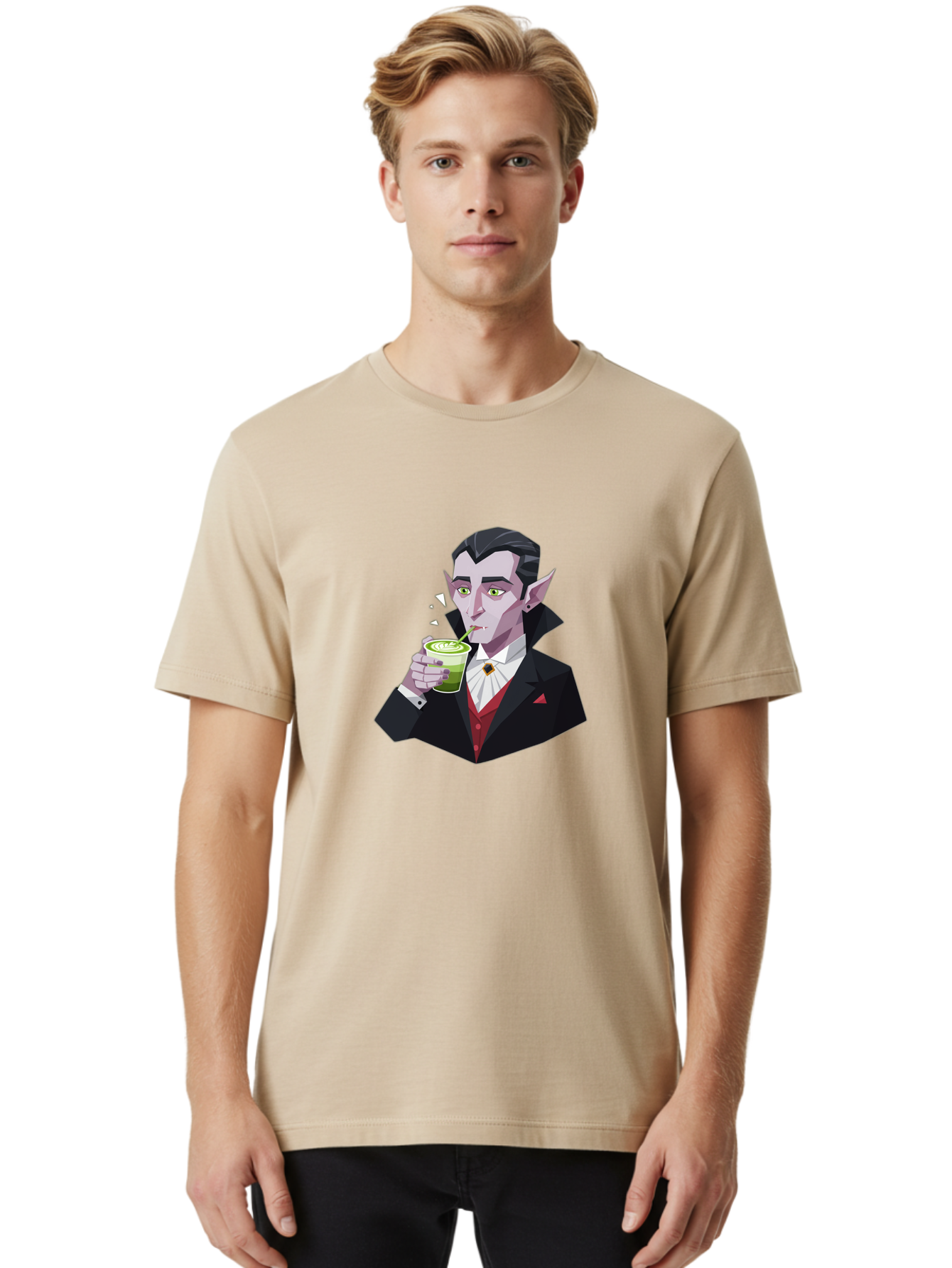 Vampire-Drinking-Matcha-5 Men'S Graphic Tee, 100% Cotton, Comfortable Casual Summer Wear, Machine Washable, Vintage Camera, Old Camera, Antique Camera, Black Camera, Classic Photography, Photography Equipment, Nostalgic Device, Film Camera, Ban899 22