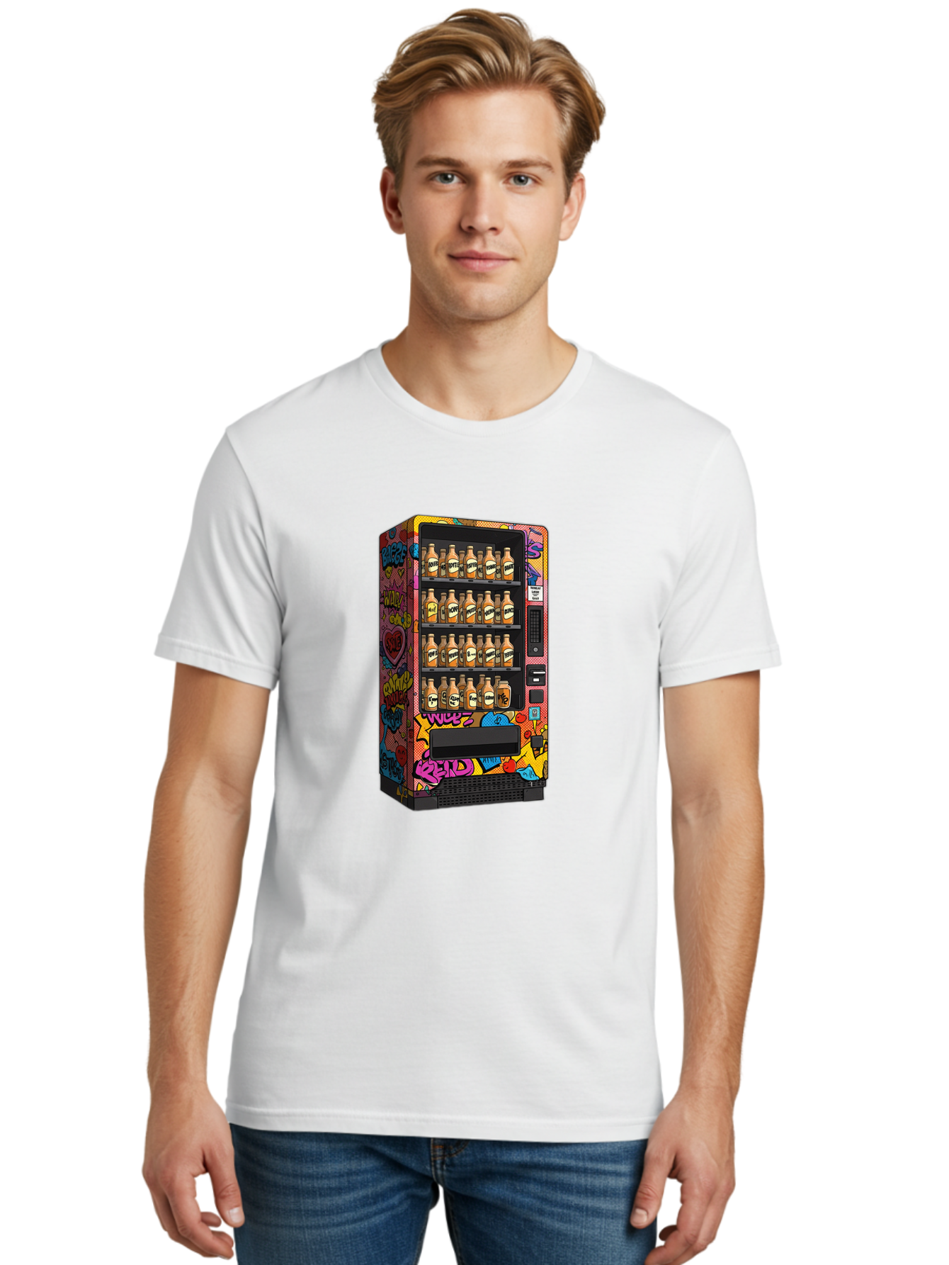 Vending-Machine-Graffiti Men'S Graphic Tee, 100% Cotton, Comfortable Casual Summer Wear, Machine Washable, Vintage Camera, Old Camera, Antique Camera, Black Camera, Classic Photography, Photography Equipment, Nostalgic Device, Film Camera, Ban909 21