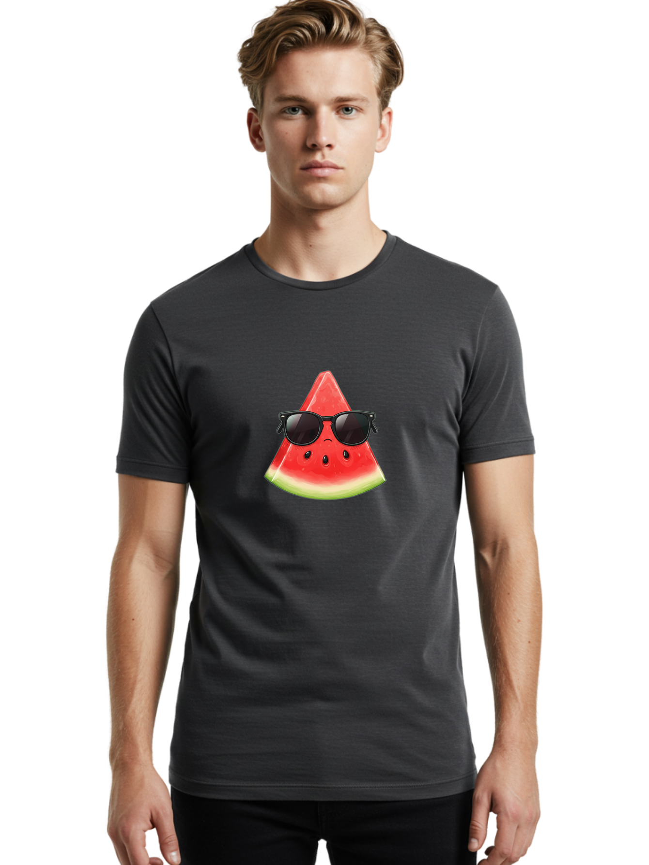Watermelon-Slice-With-Sunglasses Men'S Graphic Tee, 100% Cotton, Comfortable Casual Summer Wear, Machine Washable, Vintage Camera, Old Camera, Antique Camera, Black Camera, Classic Photography, Photography Equipment, Nostalgic Device, Ban966 25