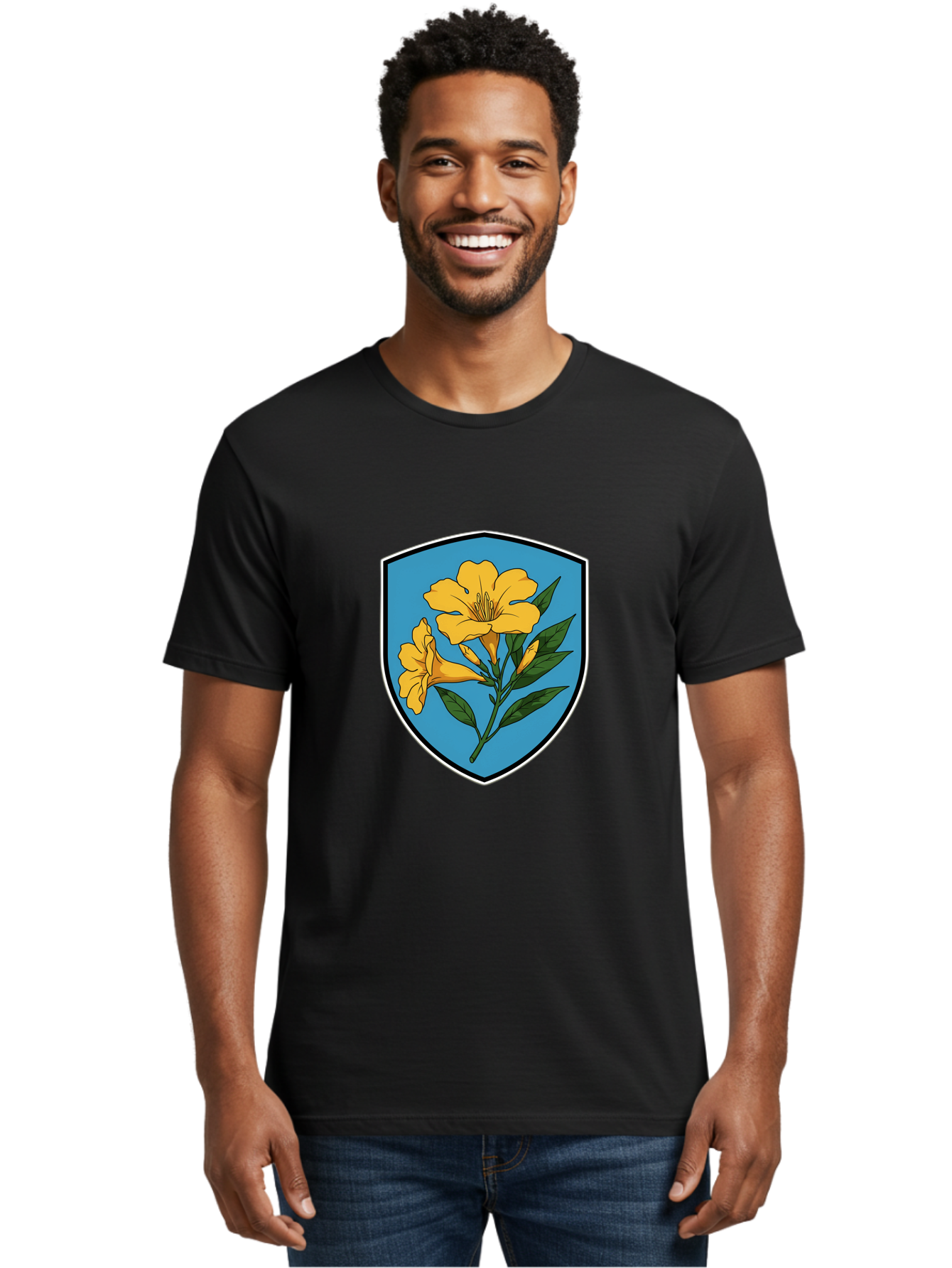 Yellow-Flowers-Shield Men'S Graphic Tee, 100% Cotton, Comfortable Casual Summer Wear, Machine Washable, Vintage Camera, Old Camera, Antique Camera, Black Camera, Classic Photography, Photography Equipment, Nostalgic Device, Film Camera, Ban998 26