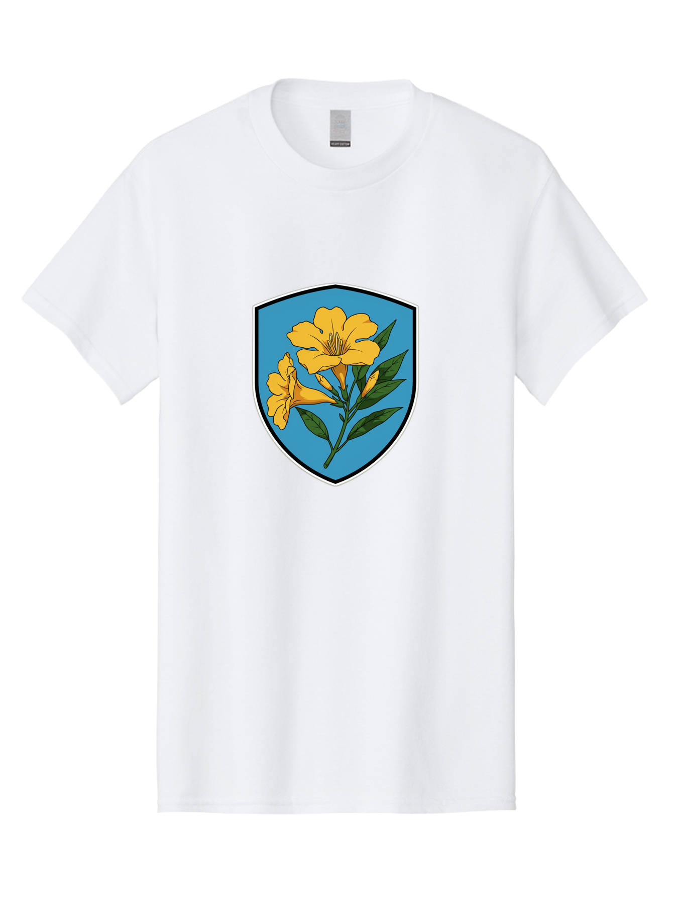 Yellow-Flowers-Shield Men'S Graphic Tee, 100% Cotton, Comfortable Casual Summer Wear, Machine Washable, Vintage Camera, Old Camera, Antique Camera, Black Camera, Classic Photography, Photography Equipment, Nostalgic Device, Film Camera, Ban998 9