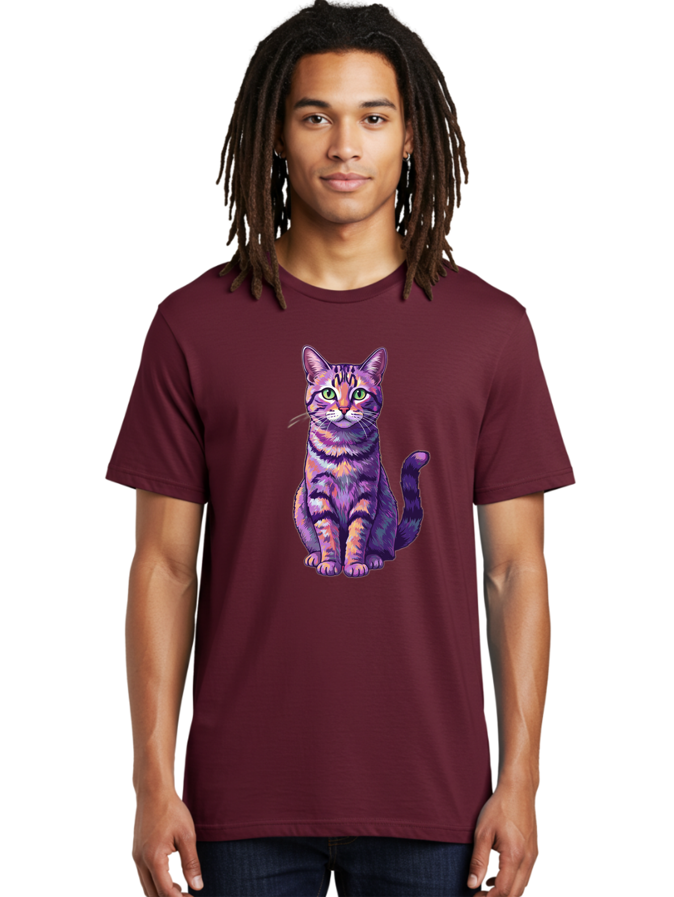 Purple-Tabby-Cat Men'S Graphic Tee, 100% Cotton, Comfortable Casual Summer Wear, Machine Washable, Vintage Camera, Old Camera, Antique Camera, Black Camera, Classic Photography, Photography Equipment, Nostalgic Device, Film Camera, Camera Art Bao776 27