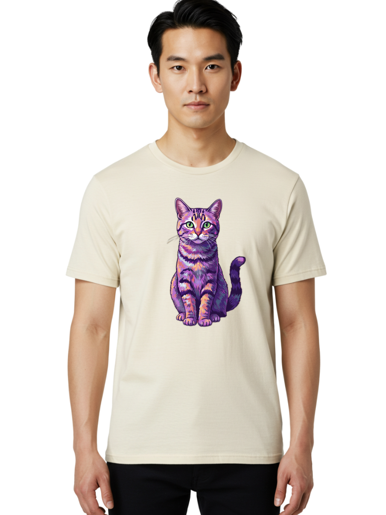 Purple-Tabby-Cat Men'S Graphic Tee, 100% Cotton, Comfortable Casual Summer Wear, Machine Washable, Vintage Camera, Old Camera, Antique Camera, Black Camera, Classic Photography, Photography Equipment, Nostalgic Device, Film Camera, Camera Art Bao776 20