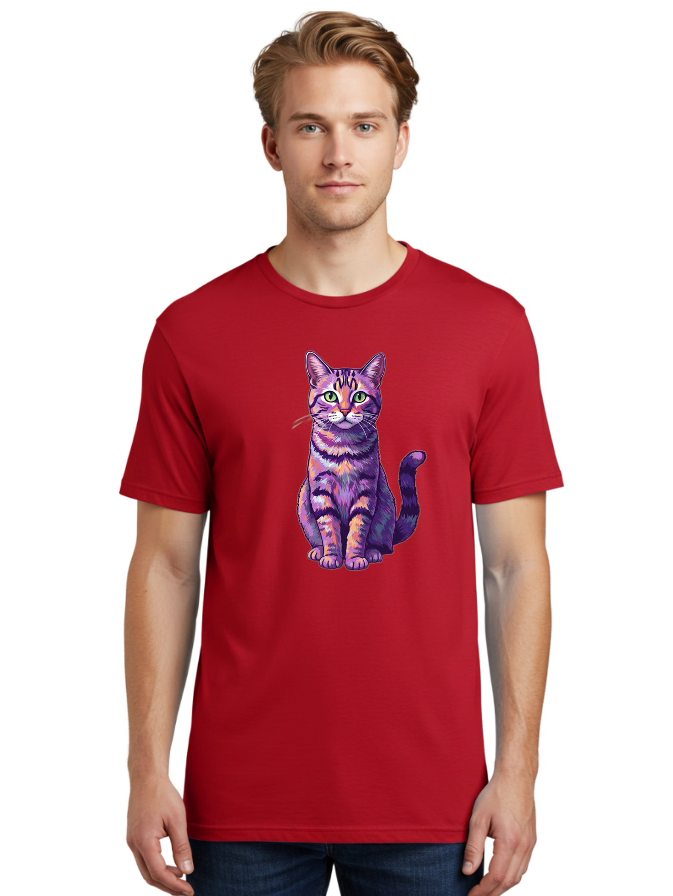 Purple-Tabby-Cat Men'S Graphic Tee, 100% Cotton, Comfortable Casual Summer Wear, Machine Washable, Vintage Camera, Old Camera, Antique Camera, Black Camera, Classic Photography, Photography Equipment, Nostalgic Device, Film Camera, Camera Art Bao776 30
