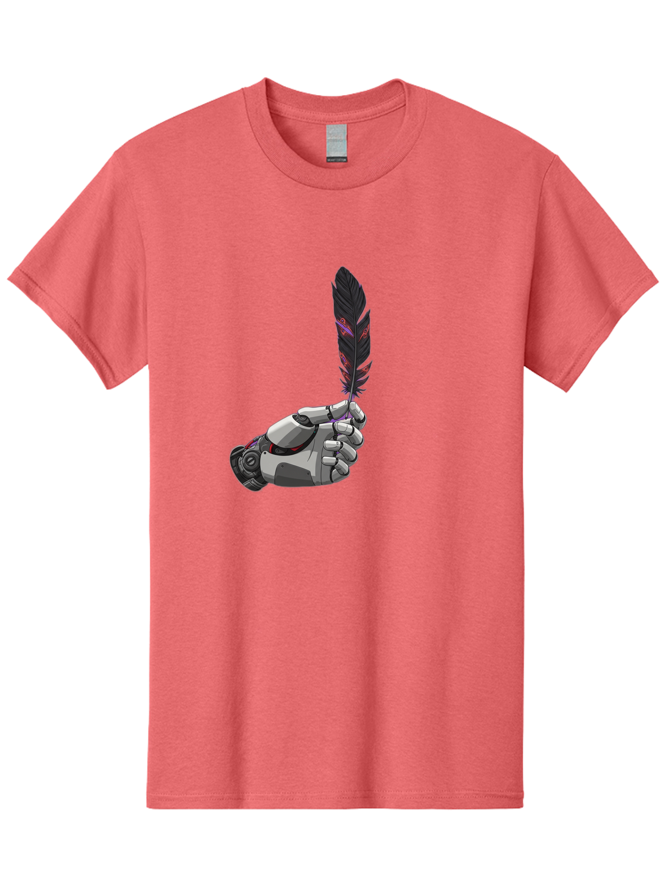 Robot-Hand-Holding-Feather Men'S Graphic Tee, 100% Cotton, Comfortable Casual Summer Wear, Machine Washable, Vintage Camera, Old Camera, Antique Camera, Black Camera, Classic Photography, Photography Equipment, Nostalgic Device, Film Camera, Bao803 4