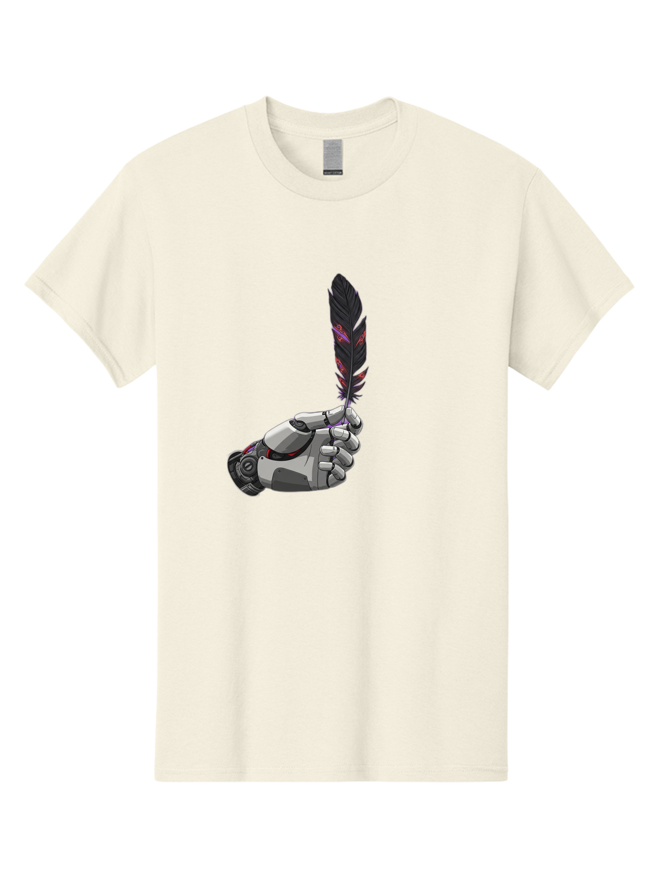 Robot-Hand-Holding-Feather Men'S Graphic Tee, 100% Cotton, Comfortable Casual Summer Wear, Machine Washable, Vintage Camera, Old Camera, Antique Camera, Black Camera, Classic Photography, Photography Equipment, Nostalgic Device, Film Camera, Bao803 10