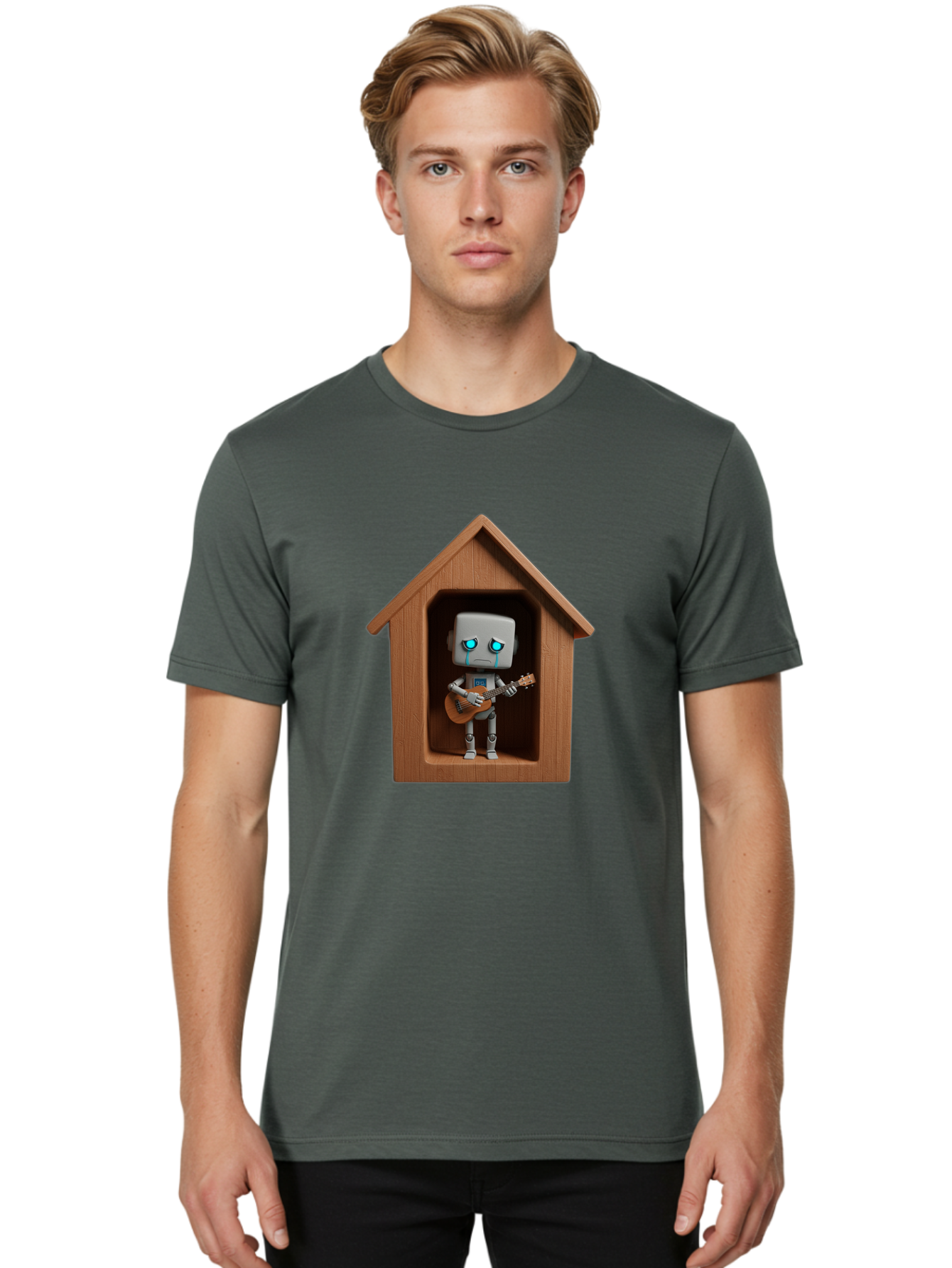 Robot-In-Dog-House Men'S Graphic Tee, 100% Cotton, Comfortable Casual Summer Wear, Machine Washable, Vintage Camera, Old Camera, Antique Camera, Black Camera, Classic Photography, Photography Equipment, Nostalgic Device, Film Camera, Bao805 16