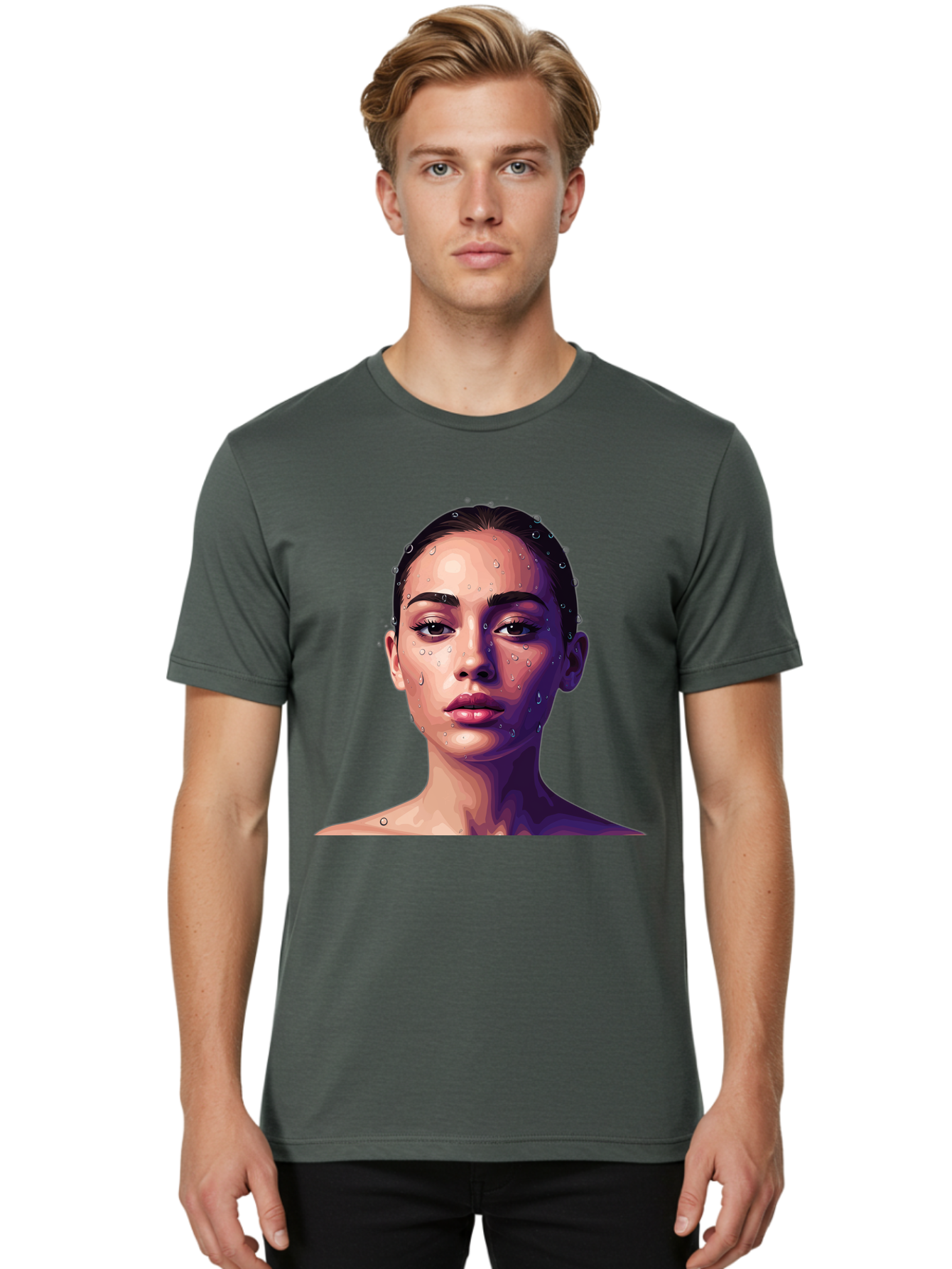 Woman-With-Water-Droplets-1 Men'S Graphic Tee, 100% Cotton, Comfortable Casual Summer Wear, Machine Washable, Vintage Camera, Old Camera, Antique Camera, Black Camera, Classic Photography, Photography Equipment, Nostalgic Device, Film Camera, Bap019 29