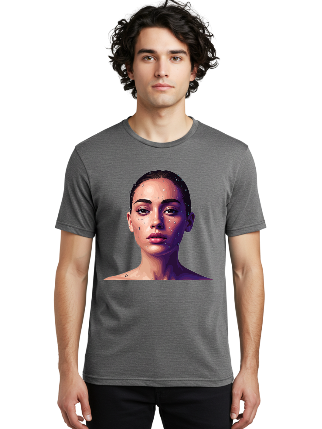 Woman-With-Water-Droplets-1 Men'S Graphic Tee, 100% Cotton, Comfortable Casual Summer Wear, Machine Washable, Vintage Camera, Old Camera, Antique Camera, Black Camera, Classic Photography, Photography Equipment, Nostalgic Device, Film Camera, Bap019 25