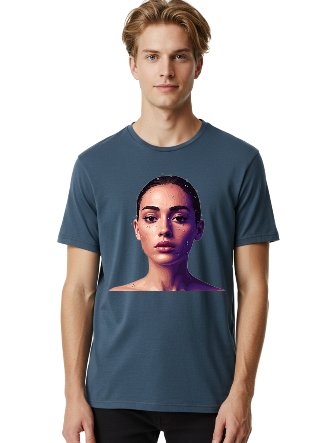 Woman-With-Water-Droplets-1 Men'S Graphic Tee, 100% Cotton, Comfortable Casual Summer Wear, Machine Washable, Vintage Camera, Old Camera, Antique Camera, Black Camera, Classic Photography, Photography Equipment, Nostalgic Device, Film Camera, Bap019 18