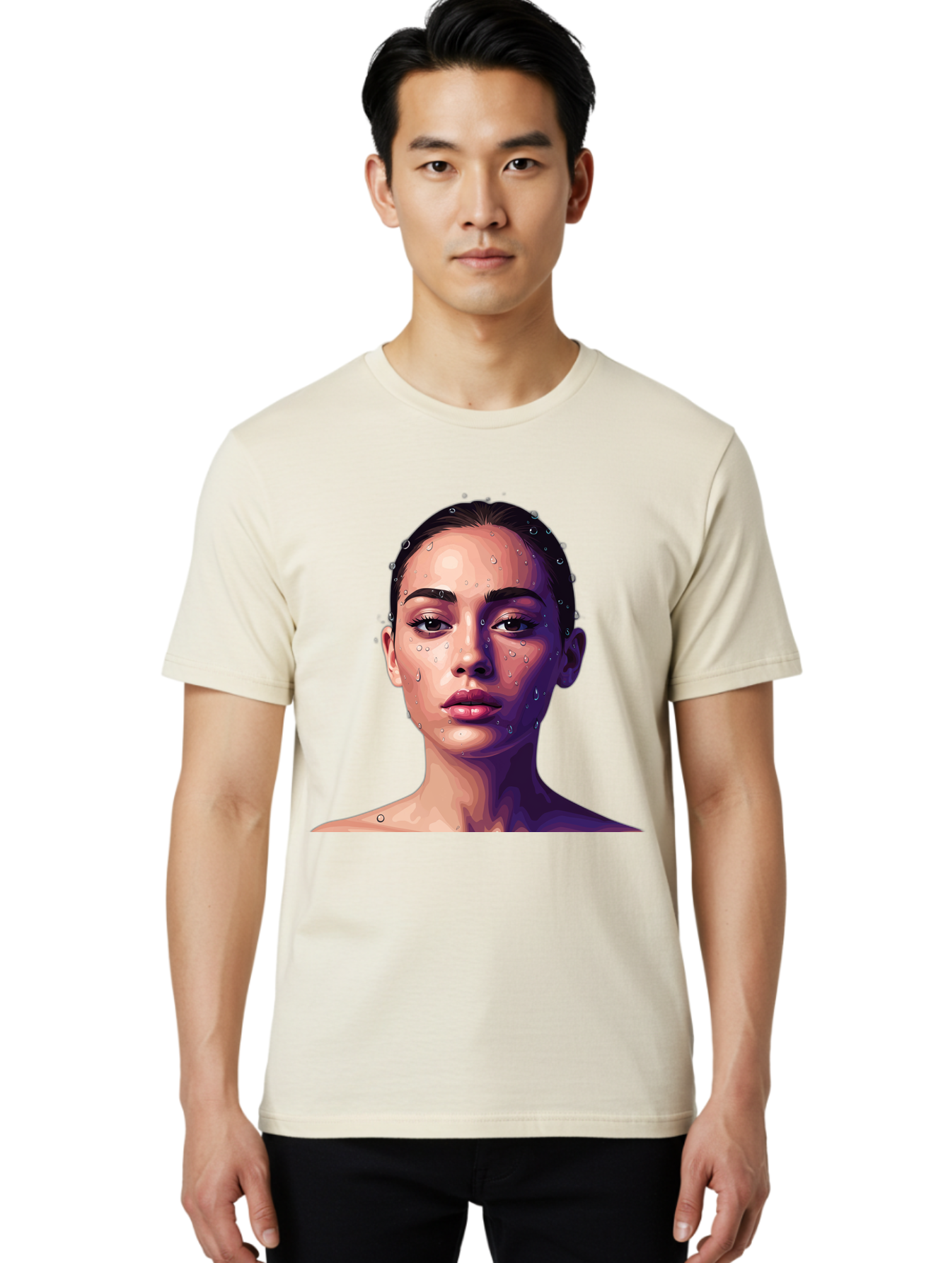 Woman-With-Water-Droplets-1 Men'S Graphic Tee, 100% Cotton, Comfortable Casual Summer Wear, Machine Washable, Vintage Camera, Old Camera, Antique Camera, Black Camera, Classic Photography, Photography Equipment, Nostalgic Device, Film Camera, Bap019 20