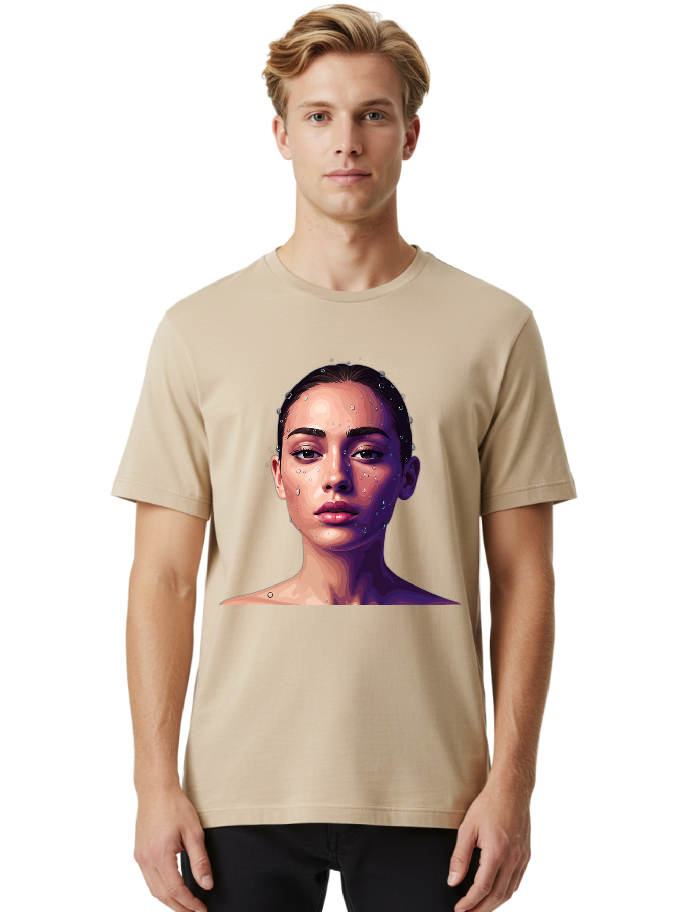 Woman-With-Water-Droplets-1 Men'S Graphic Tee, 100% Cotton, Comfortable Casual Summer Wear, Machine Washable, Vintage Camera, Old Camera, Antique Camera, Black Camera, Classic Photography, Photography Equipment, Nostalgic Device, Film Camera, Bap019 28