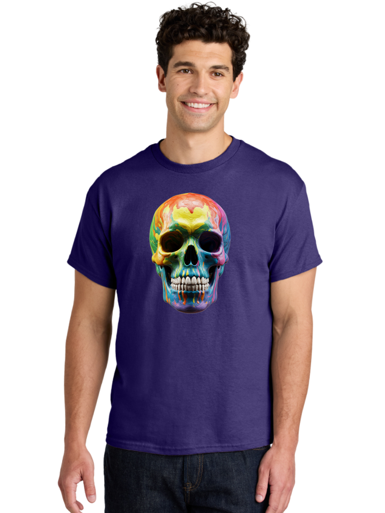 Rainbow-Skull-6 Men'S Graphic Tee, 100% Cotton, Comfortable Casual Summer Wear, Machine Washable, Vintage Camera, Old Camera, Antique Camera, Black Camera, Classic Photography, Photography Equipment, Nostalgic Device, Film Camera, Camera Art Bap907 16
