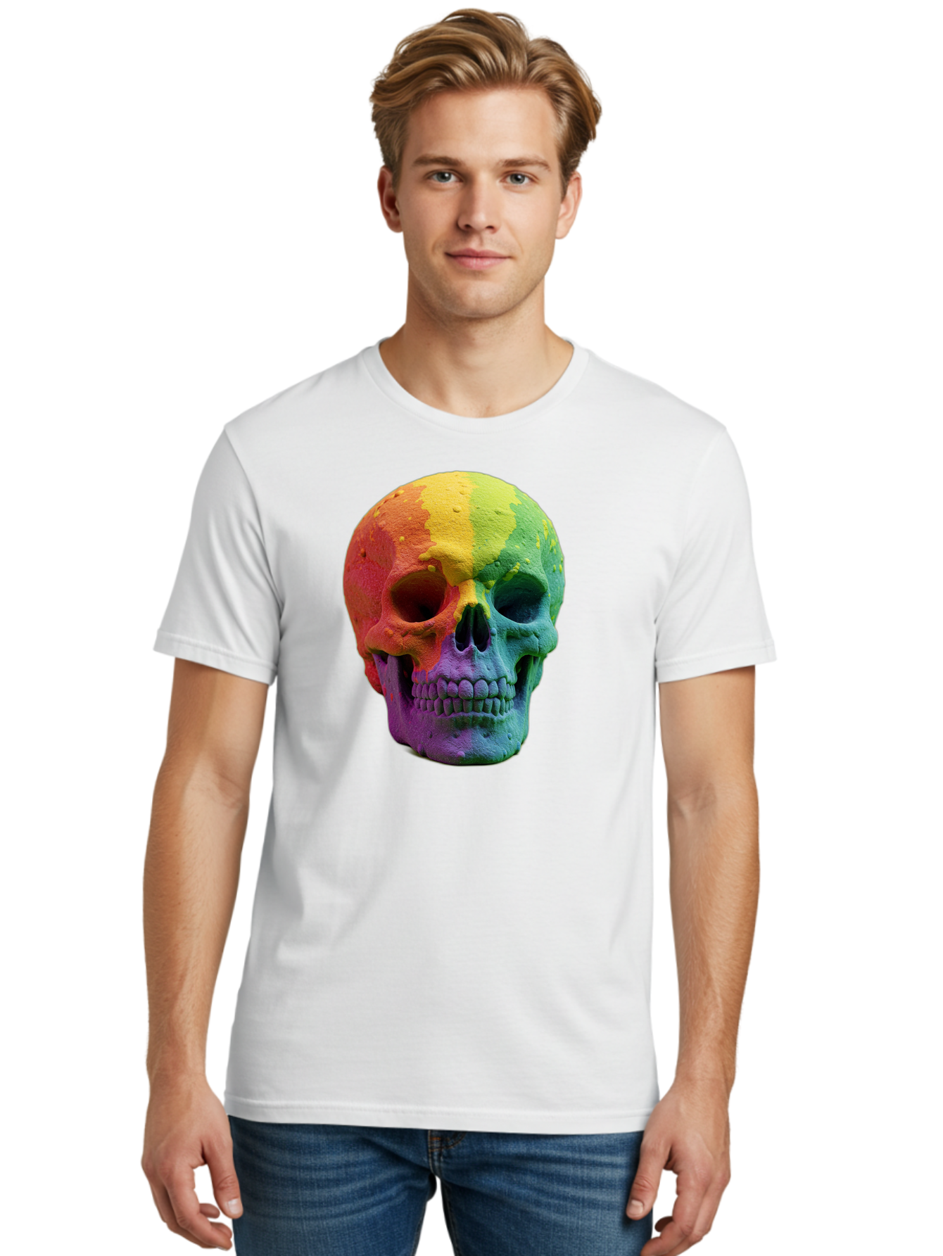 Rainbow-Skull-7 Men'S Graphic Tee, 100% Cotton, Comfortable Casual Summer Wear, Machine Washable, Vintage Camera, Old Camera, Antique Camera, Black Camera, Classic Photography, Photography Equipment, Nostalgic Device, Film Camera, Camera Art Bap908 18