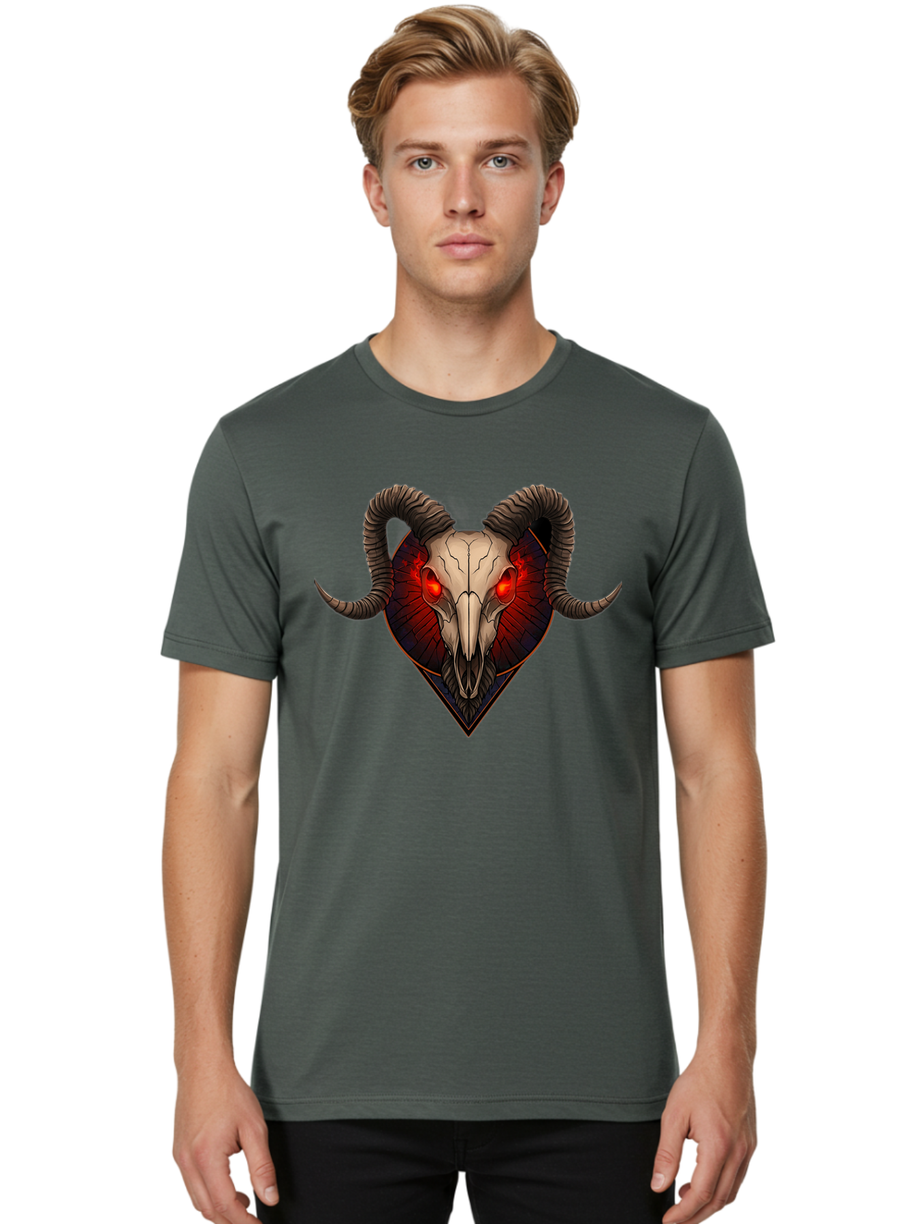 Ram-Skull-2 Men'S Graphic Tee, 100% Cotton, Comfortable Casual Summer Wear, Machine Washable, Vintage Camera, Old Camera, Antique Camera, Black Camera, Classic Photography, Photography Equipment, Nostalgic Device, Film Camera, Camera Art Bap914 19