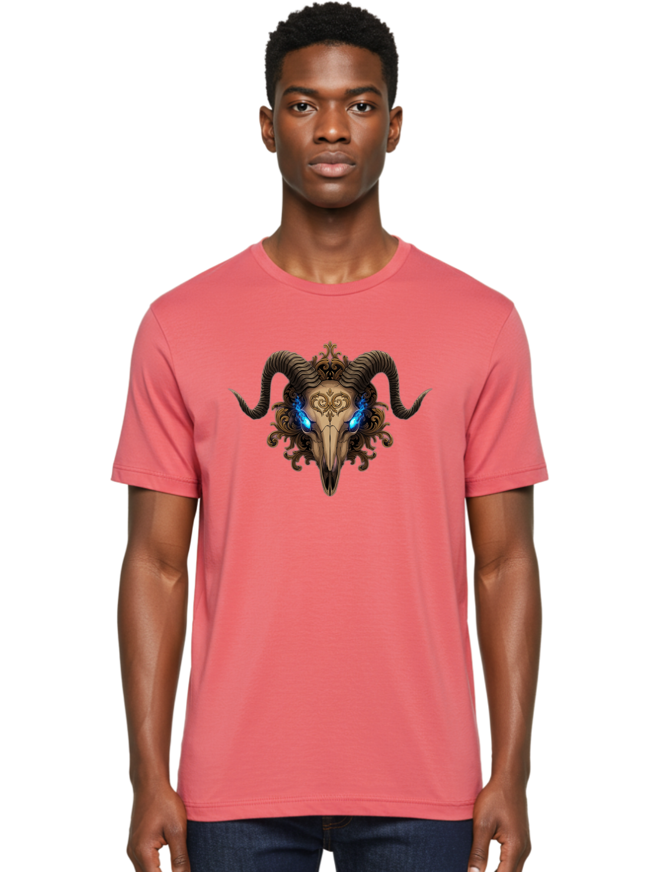 Ram-Skull-7 Men'S Graphic Tee, 100% Cotton, Comfortable Casual Summer Wear, Machine Washable, Vintage Camera, Old Camera, Antique Camera, Black Camera, Classic Photography, Photography Equipment, Nostalgic Device, Film Camera, Camera Art Bap919 21